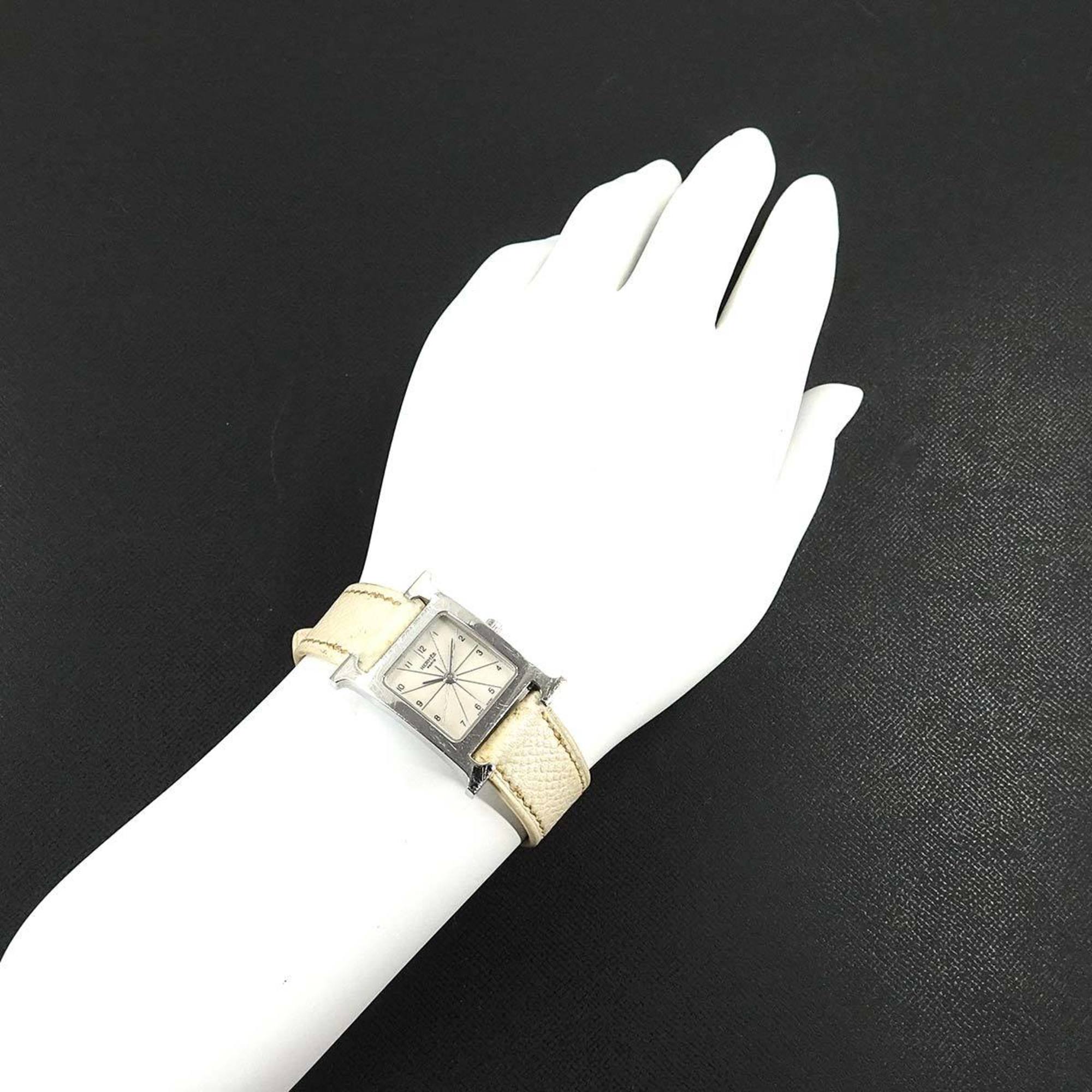 Hermès H Watch HH1 210 Dameshorloge, zilver en wit, quartz