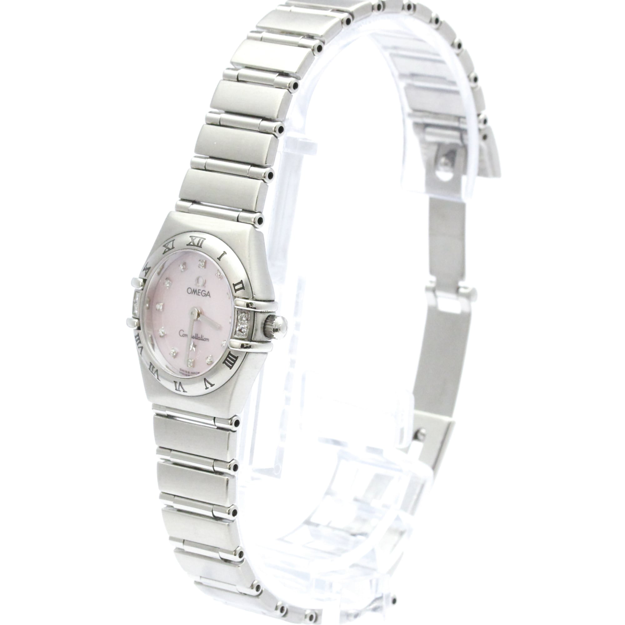 OMEGA Constellation My Choice Diamond Pink MOP Watch 1566.66 Polished