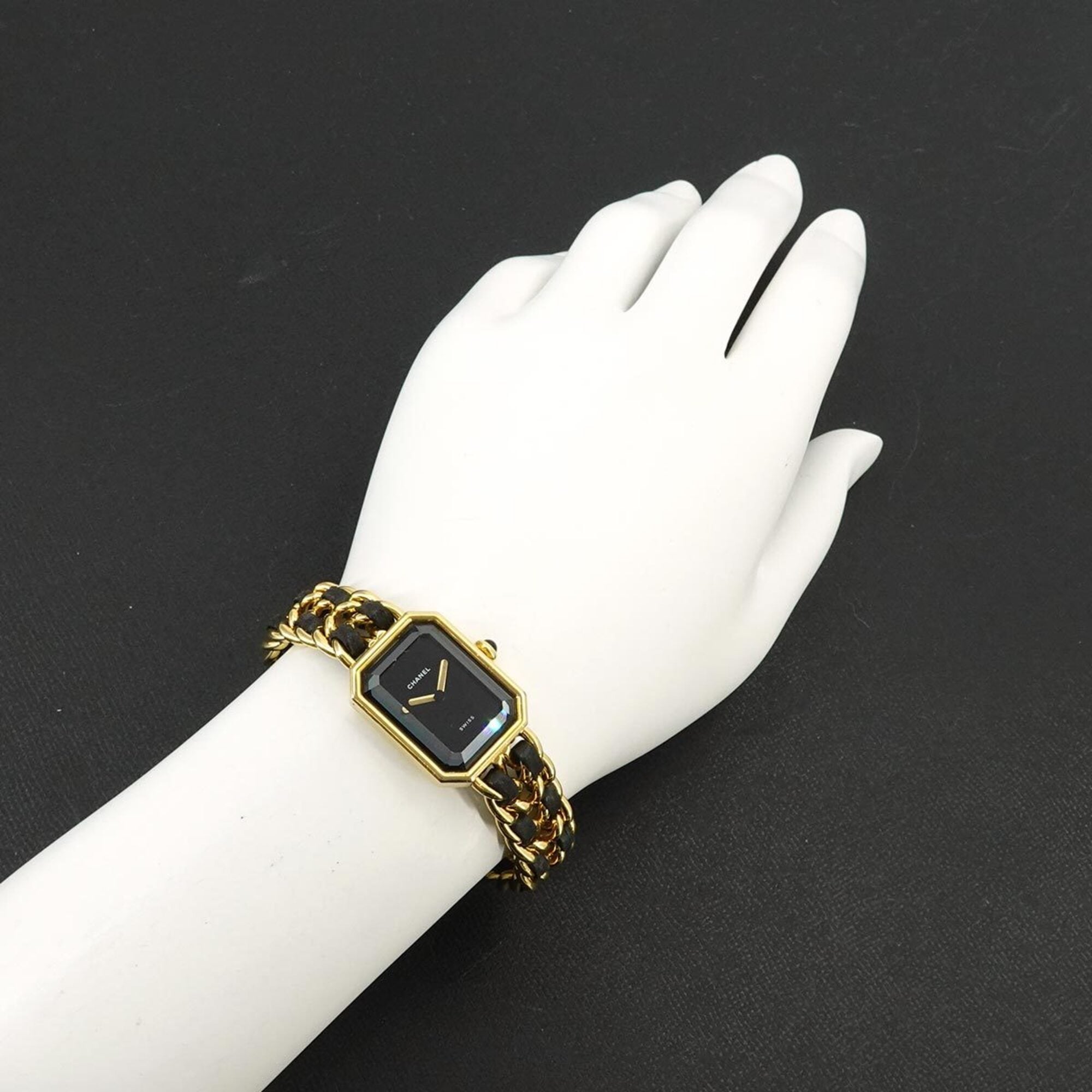 Chanel Premiere Large Size H0001 Women's Watch Black Gold Quartz