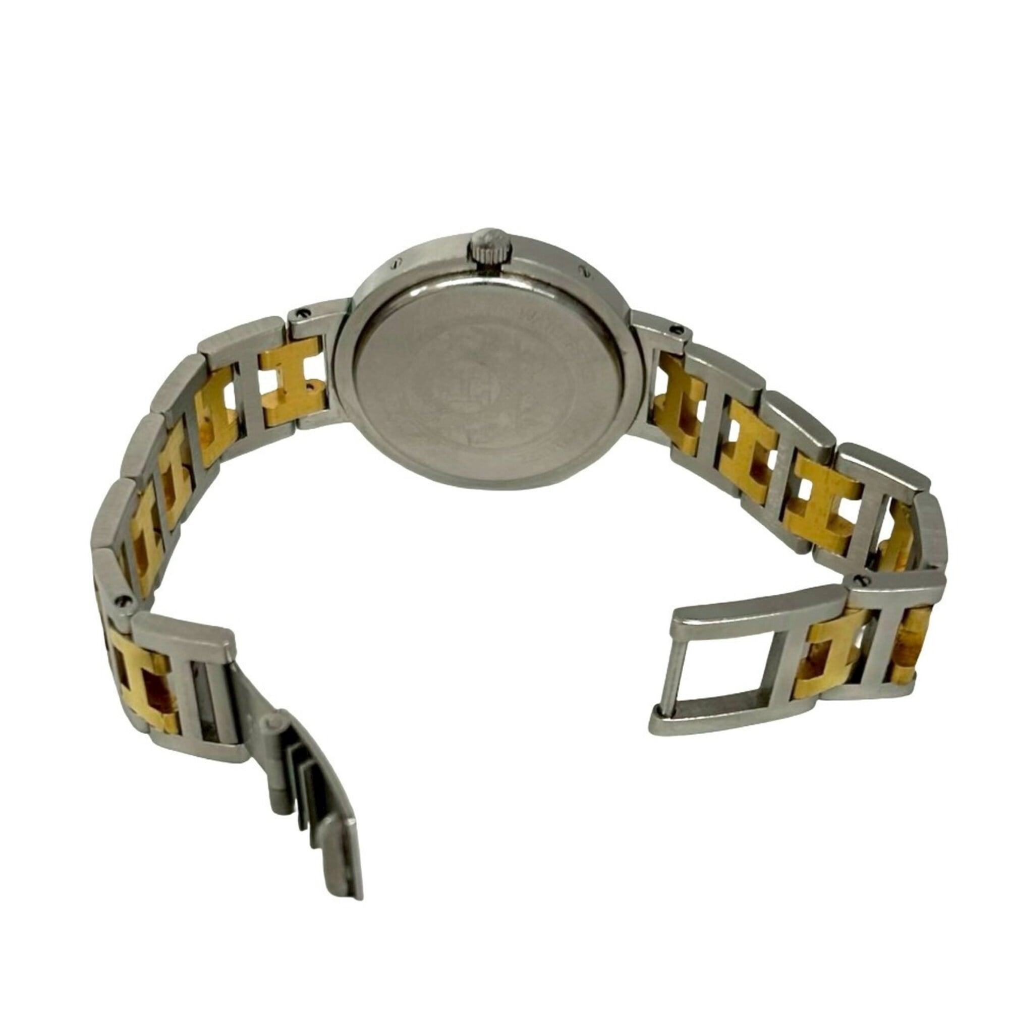 HERMES Clipper Stainless Steel GP Quartz Wrist Silver 32943