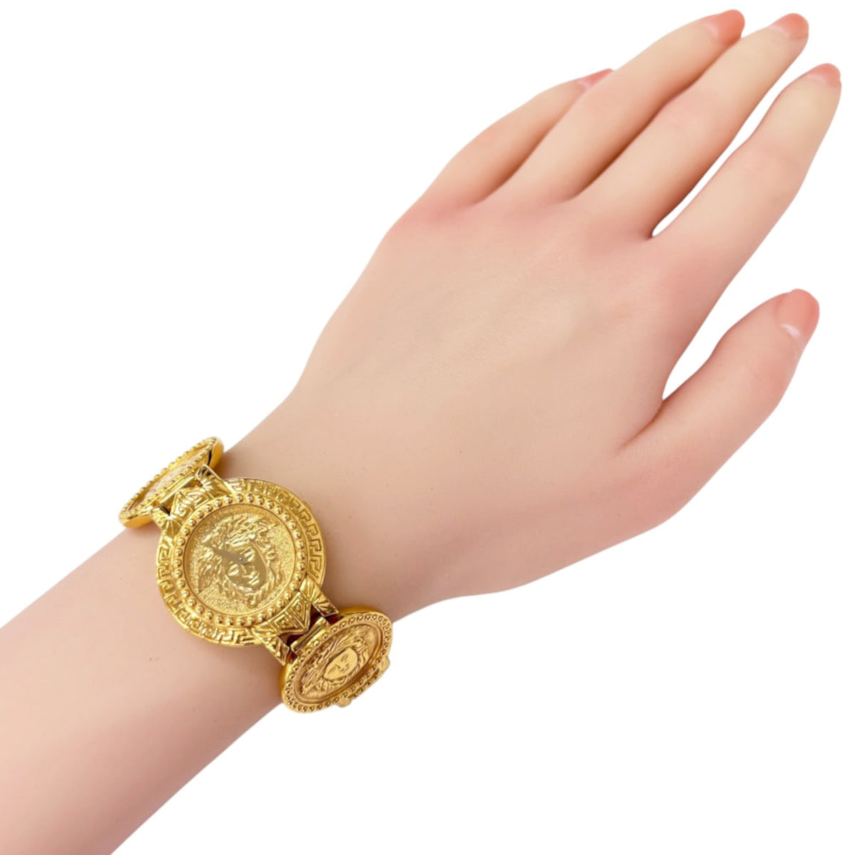 Versace Medusa Coin GZl1lc4l, goldenes Zifferblatt, 30 mm Uhr