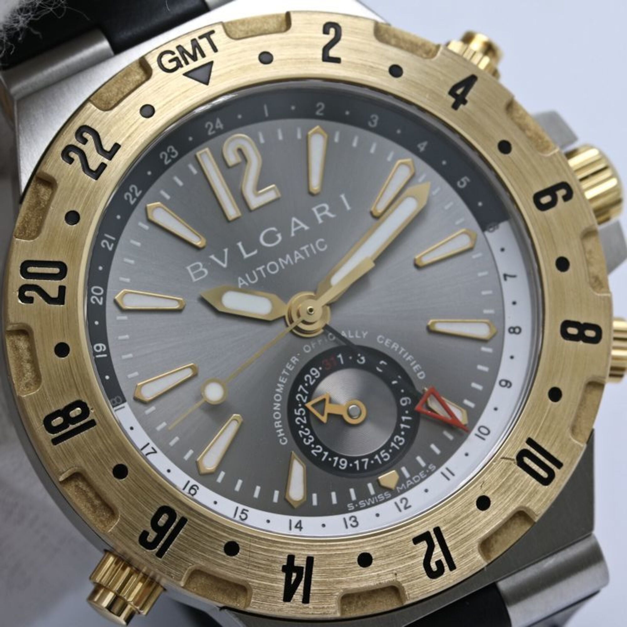 Bulgari Diagono GMT40C5SGVD GMT40SG Grey Dial 40mm Watch