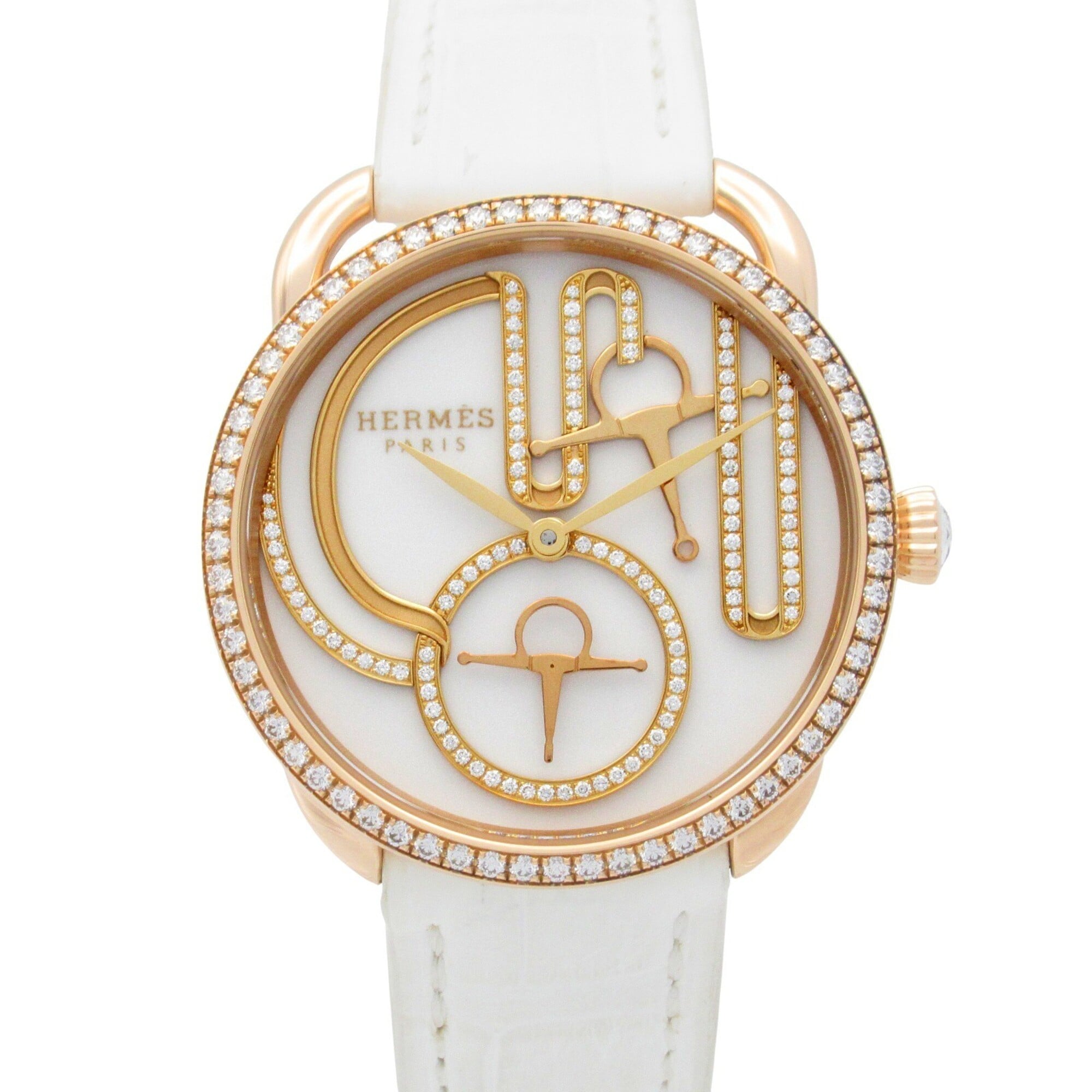 Hermes Arceau Grande Turarara Bride et Maure AR12.671 White Dial 34mm Watch