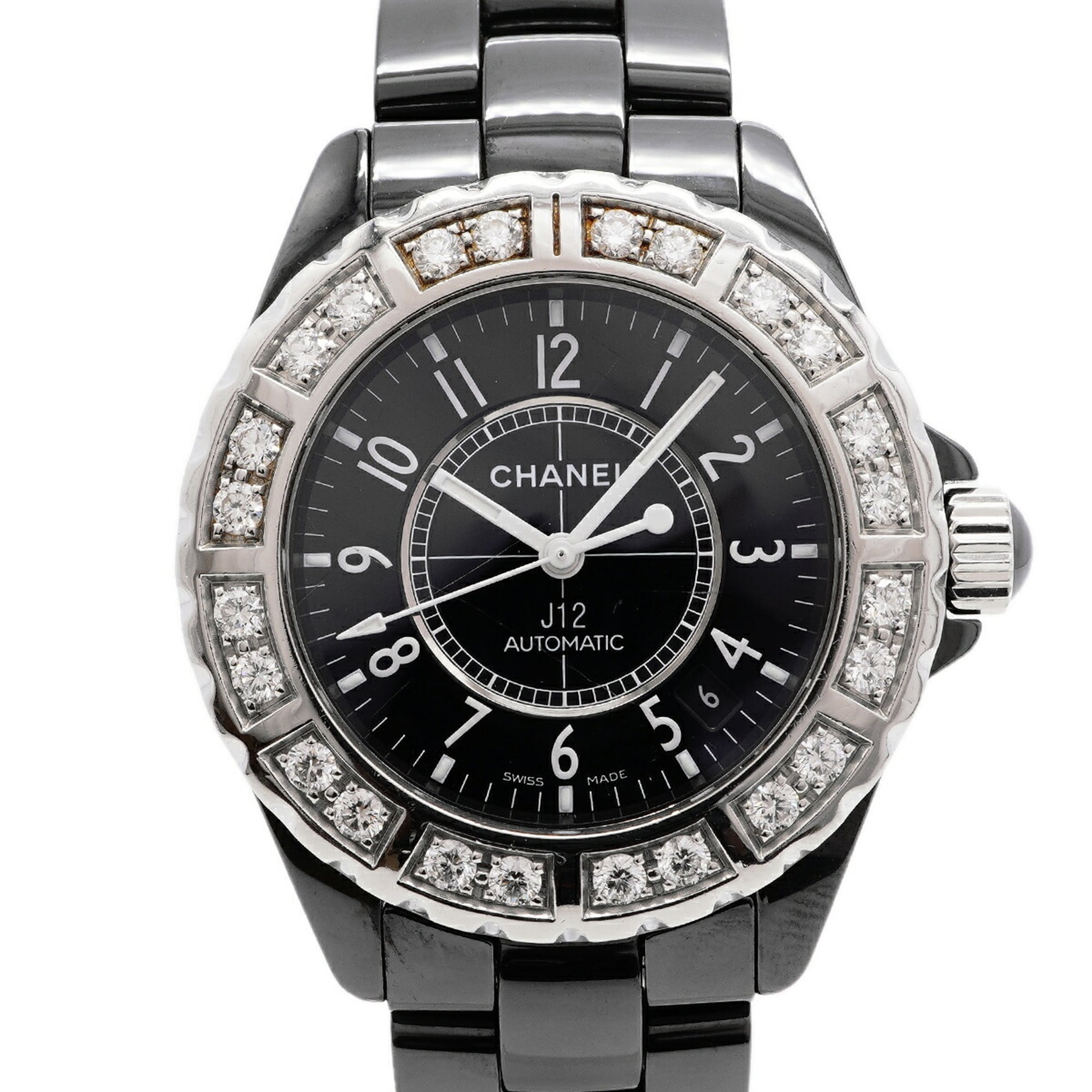 Chanel J12 Diamond Bezel H1174 Black Dial 38mm Watch
