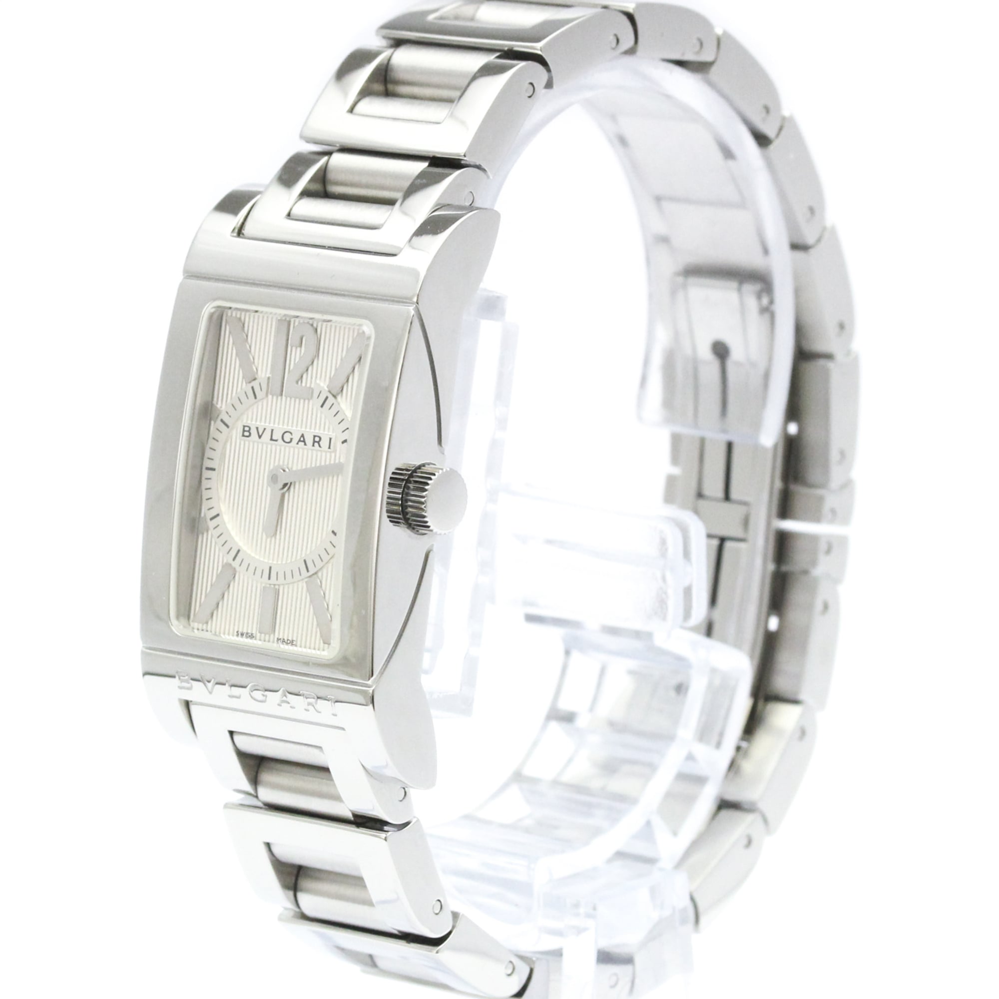 Bulgari Rettangolo Stainless Steel Quartz Ladies Watch RT39S Polished