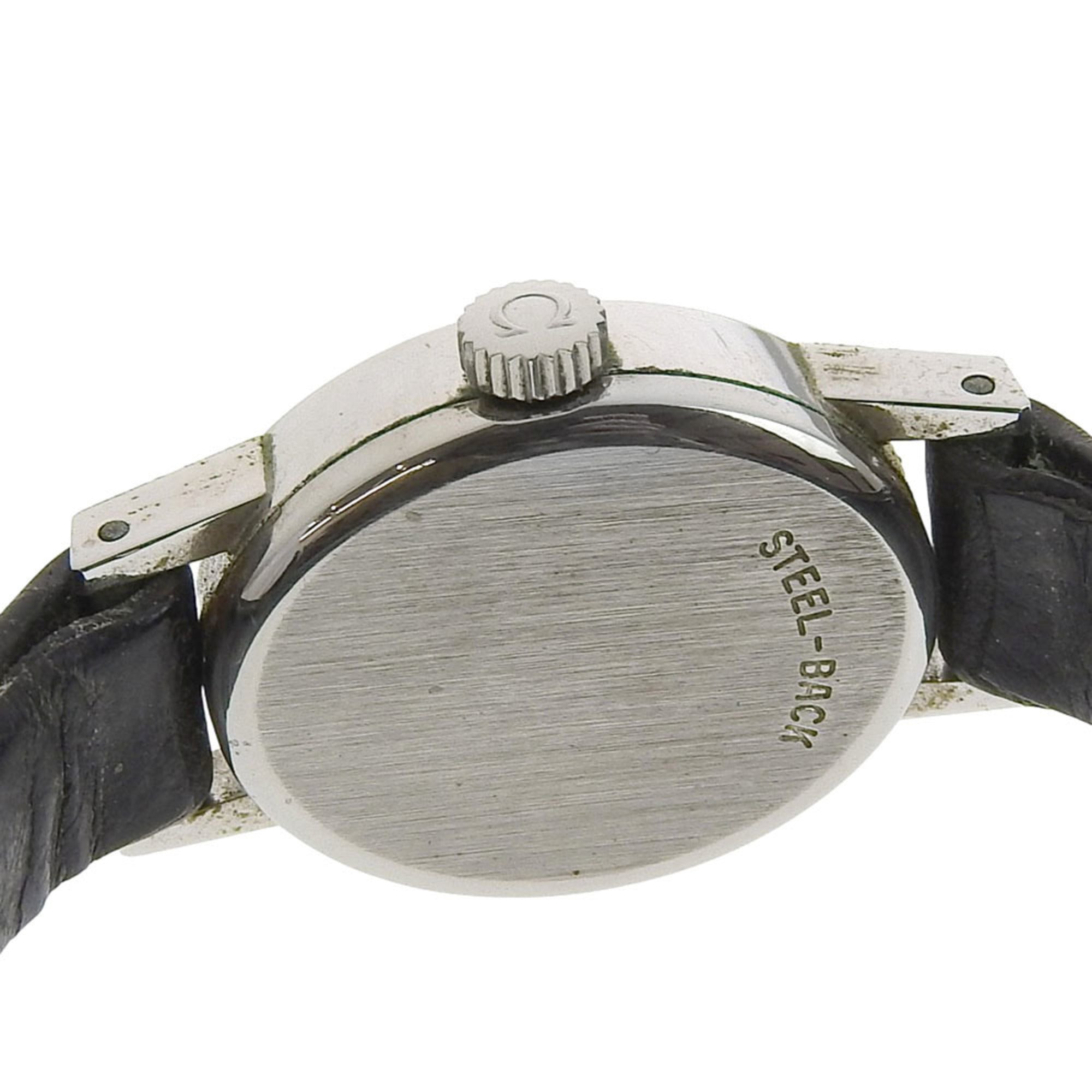 Montre pour femme OMEGA Genève, calibre 485, acier inoxydable, Remontage Manuel, affichage analogique, cadran argenté
