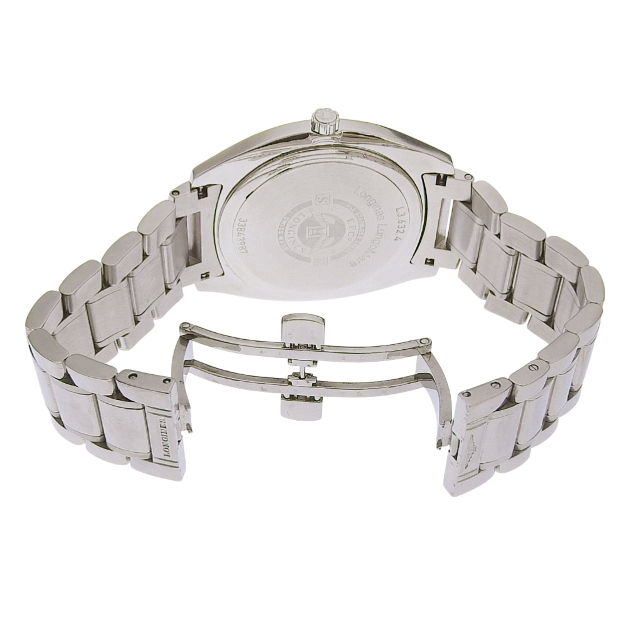 Longines Conquest-horloge L3.632.4, roestvrij staal, zilverkleurig, quartz, analoog, witte wijzerplaat, herenhorloge.