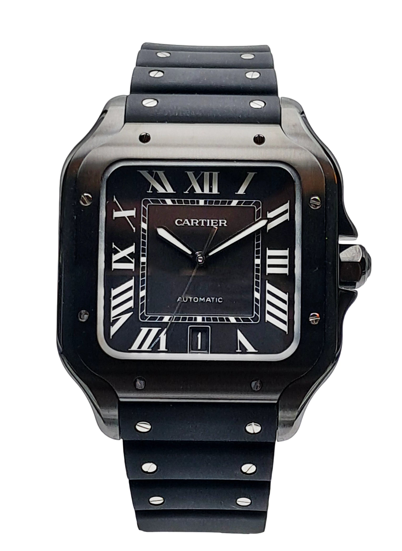 Cartier Santos Automatic Zwart 39,8 x 47,5 mm