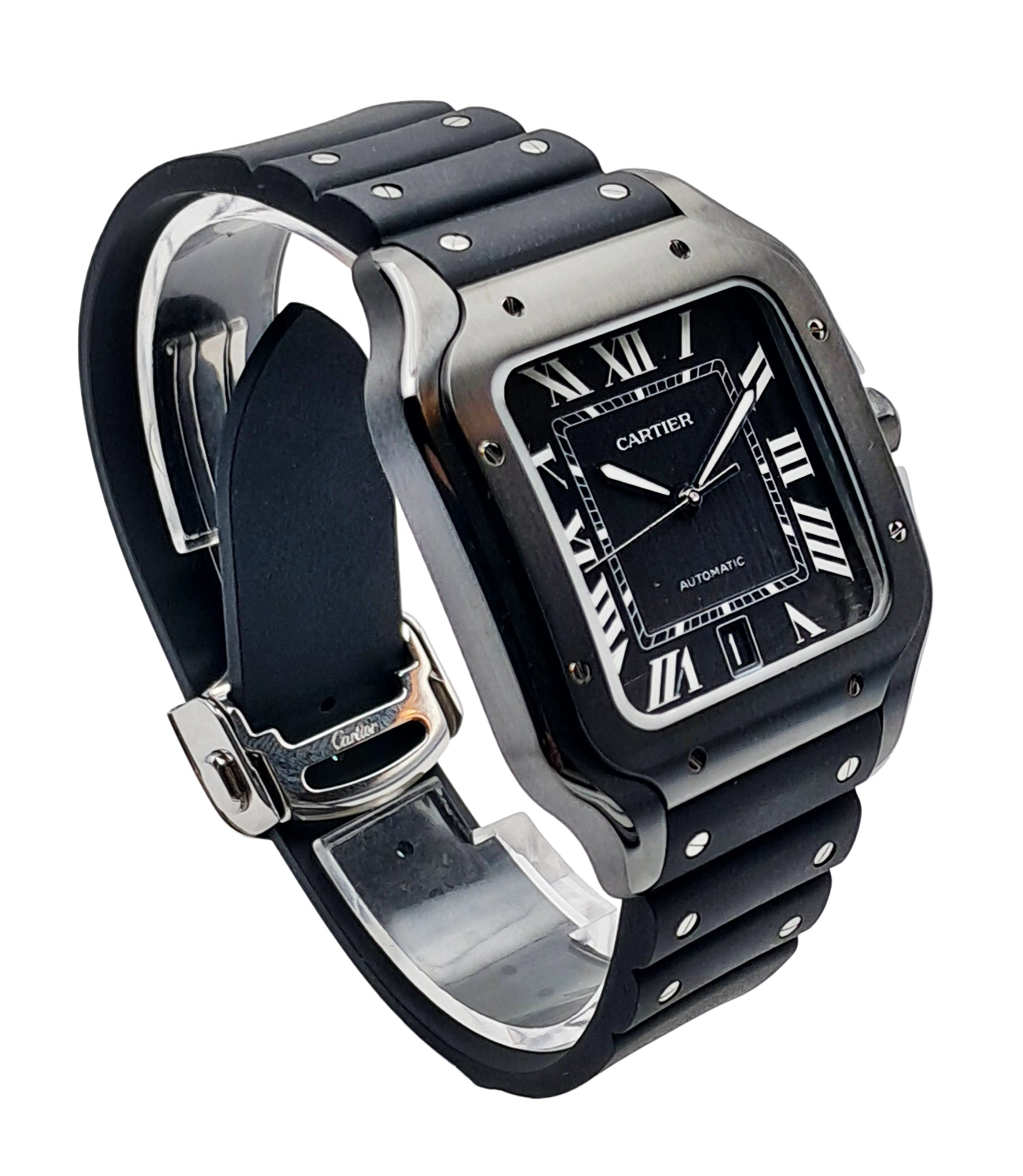 Cartier Santos Automatic Zwart 39,8 x 47,5 mm