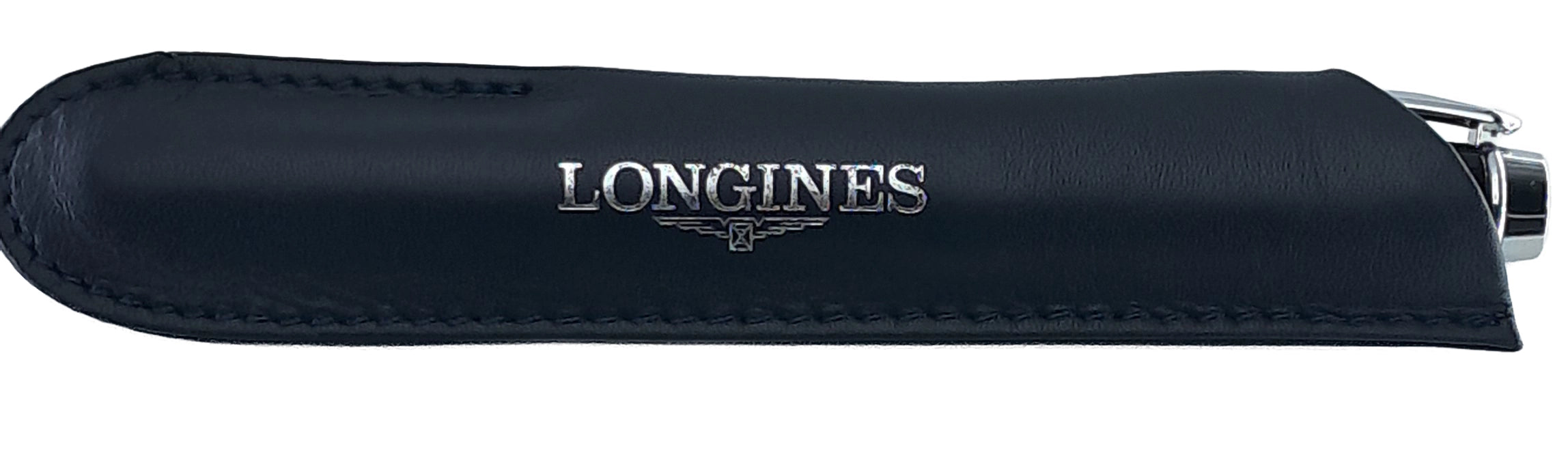 Eleganter Schwarz Füllfederhalter mit passendem Stifthalter.