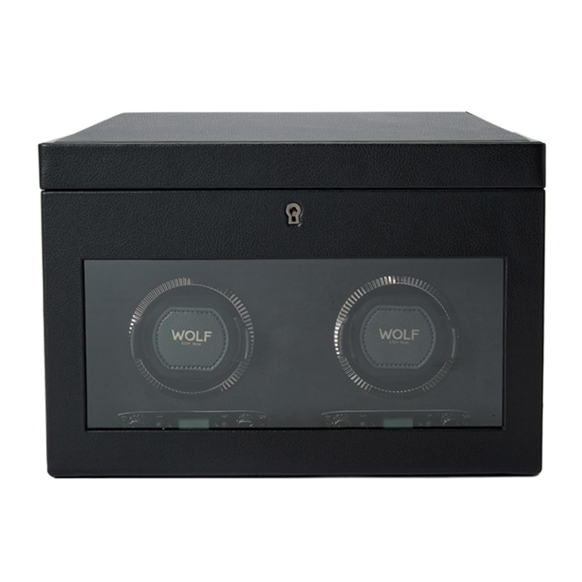 Wolf British Racing Double Watch Winder with Storage