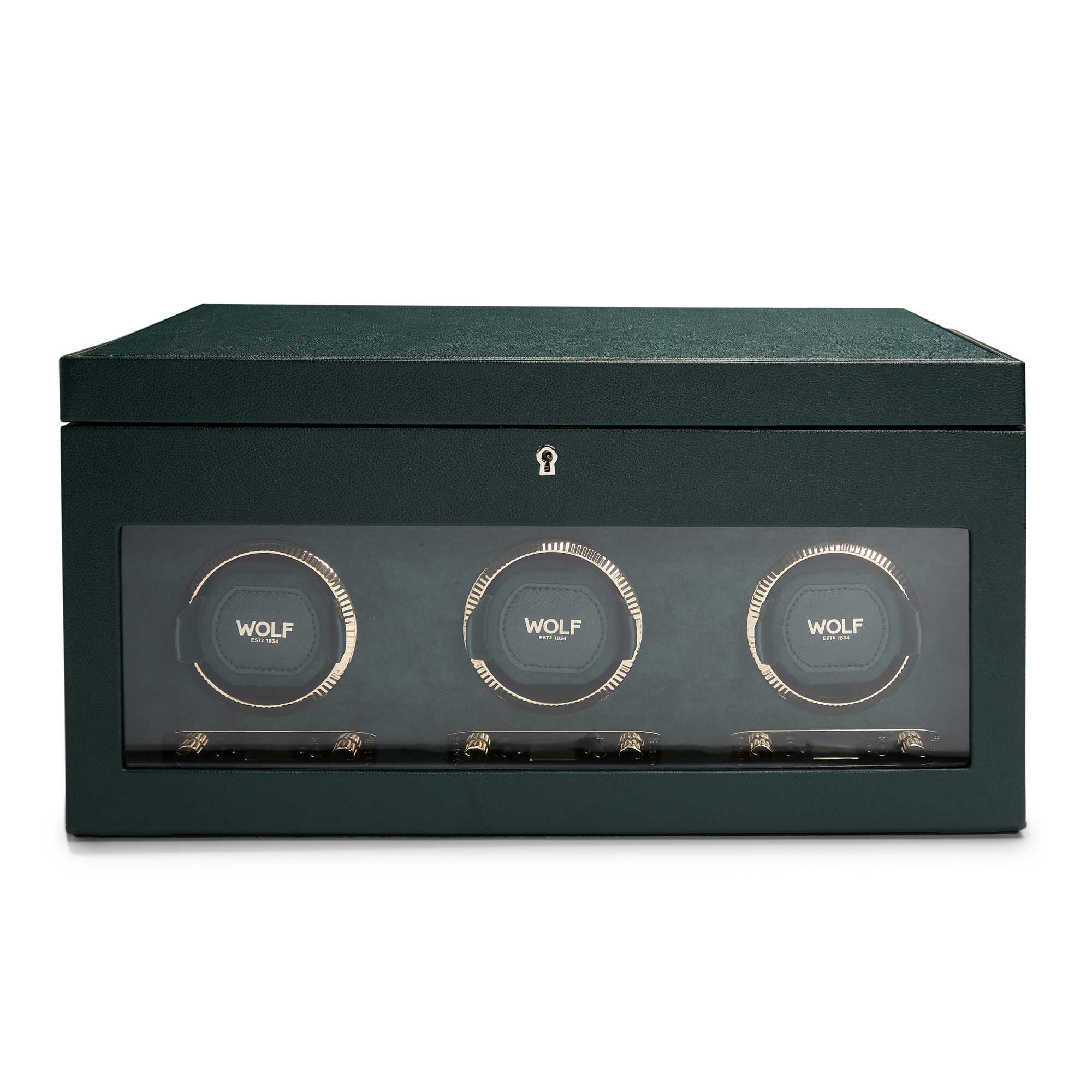 Wolf British Racing Triple Watch Winder with Storage