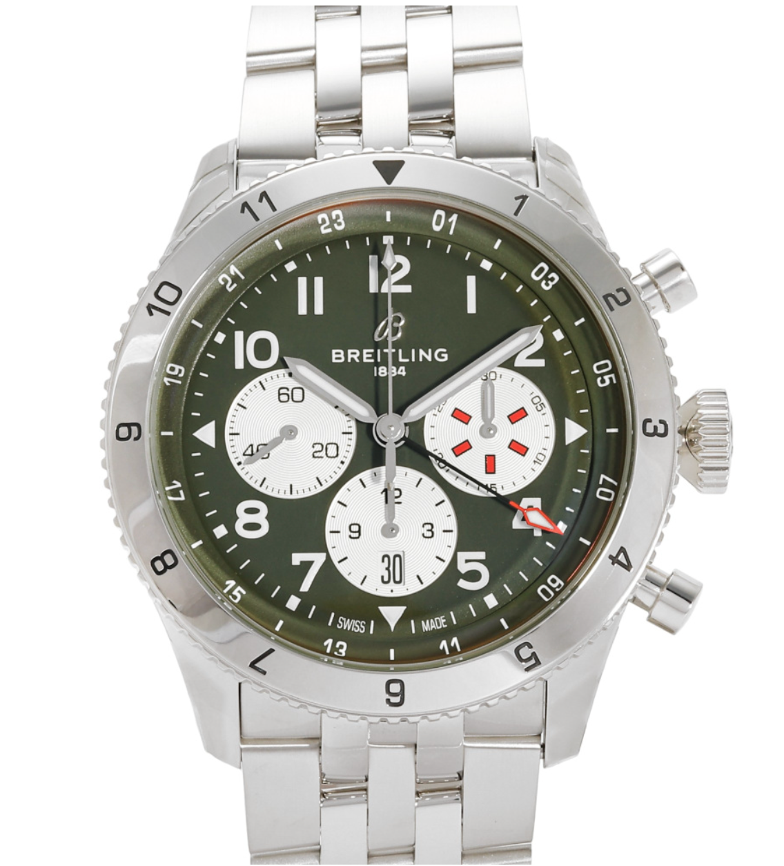 Breitling Classic Avi Super AVI B04 Chronograph GMT 46 Curtiss Warhawk Automatic Green 46mm