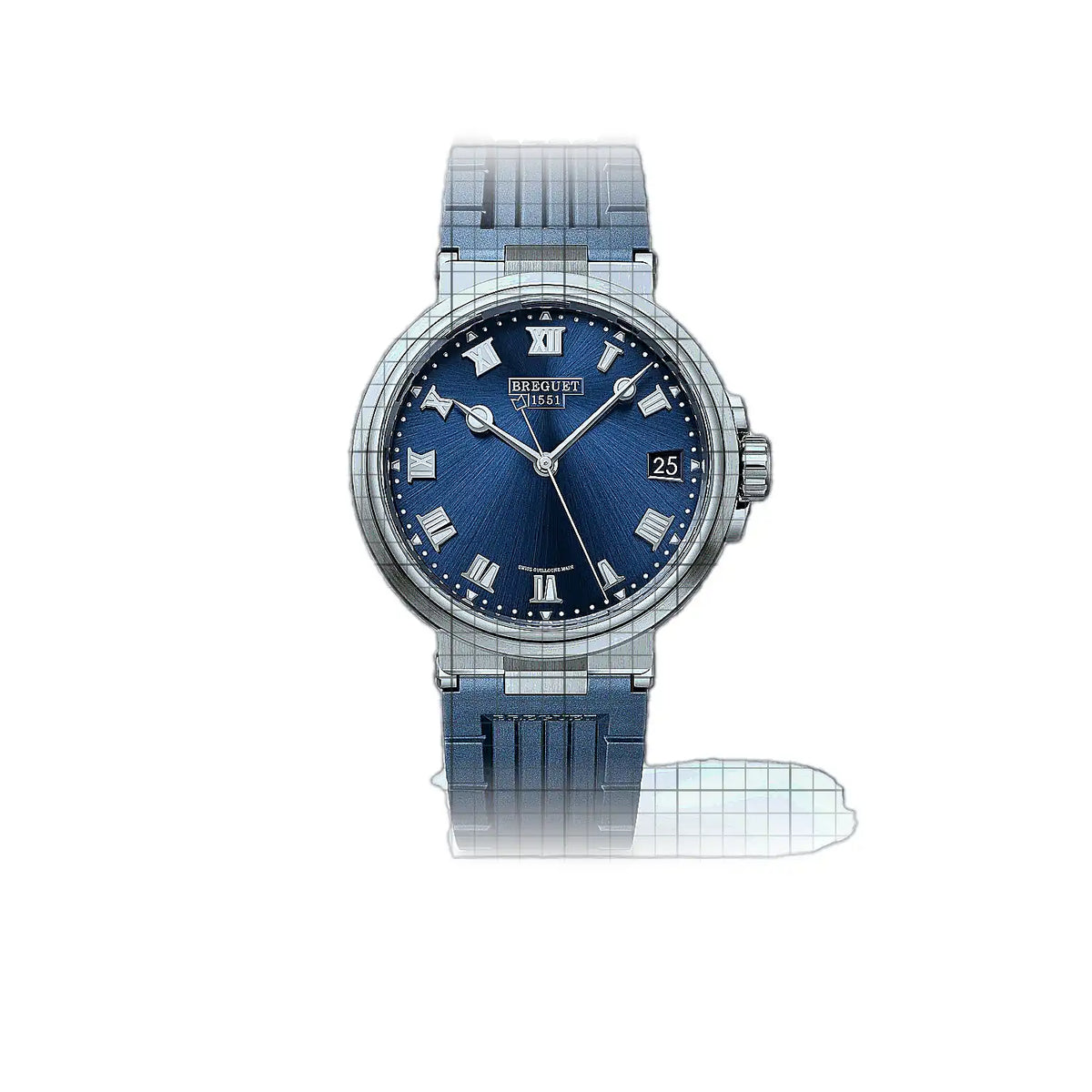 Breguet Marine 5517TI/Y1/5ZU mit blauem Zifferblatt aus Titan 40mm Uhr