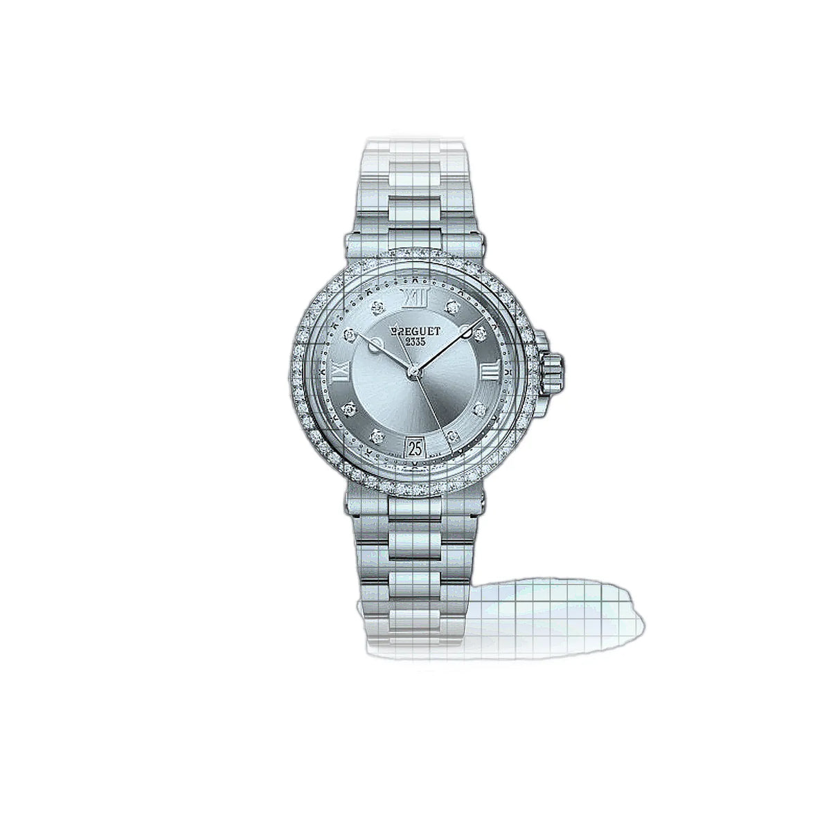 Breguet Marine 9518ST/1D/S80/D001 Silber Zifferblatt Edelstahl 34 mm Uhr