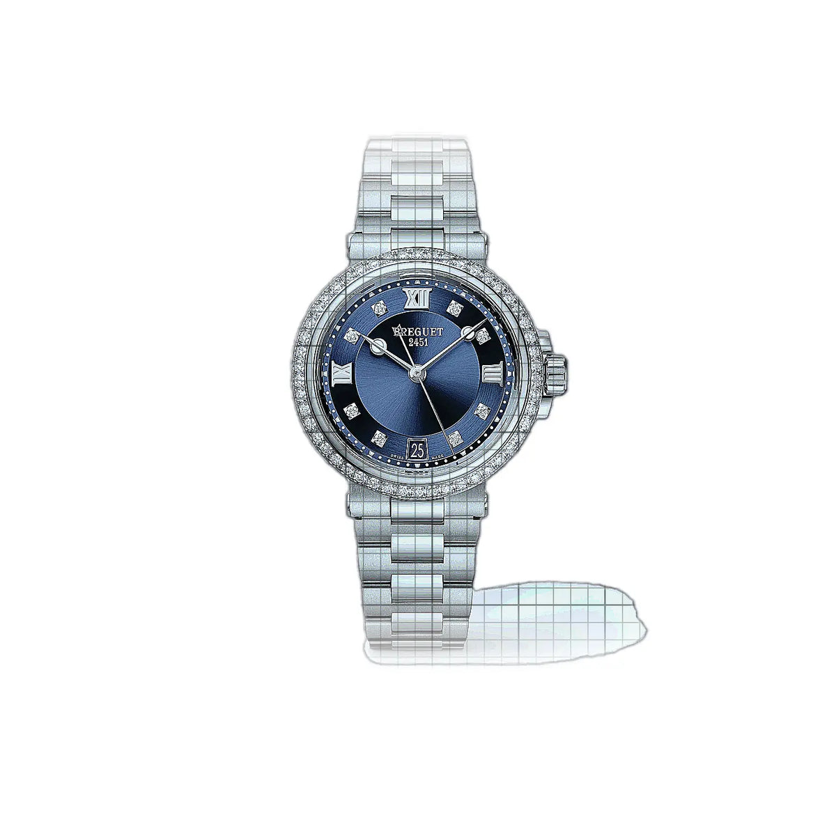 Breguet Marine 9518ST/YD/S80/D001 Blaues Zifferblatt, Edelstahl, 34 mm Uhr