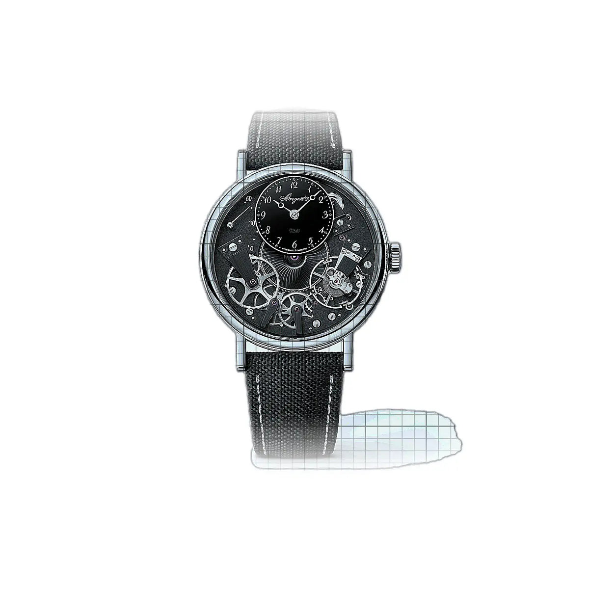 Breguet Tradition 7037PT/N9/5V6 Schwarz Zifferblatt Platin 38 mm Uhr