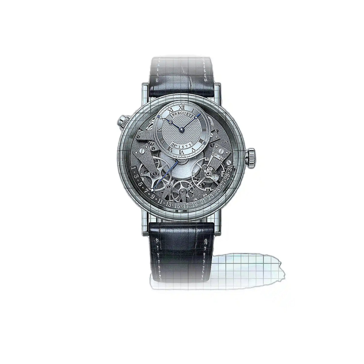 Breguet Tradition 7597BB/G1/9WU Gris Cadran Blanc or 40mm Montre