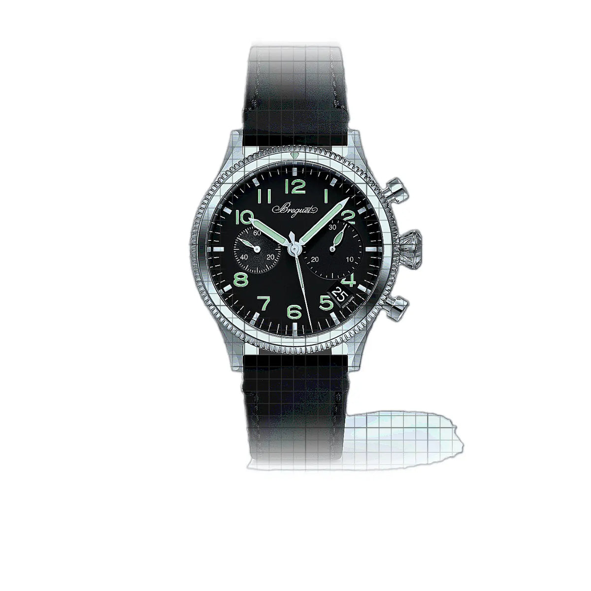Breguet Type XX 2057ST/92/3WU Schwarz Zifferblatt Edelstahl 42 mm Uhr