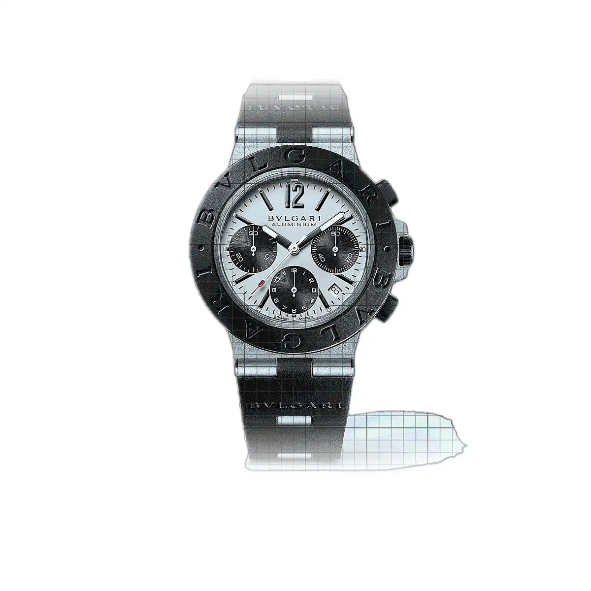 Bulgari Aluminium 103722 Weiß Zifferblatt Aluminium 41 mm Uhr