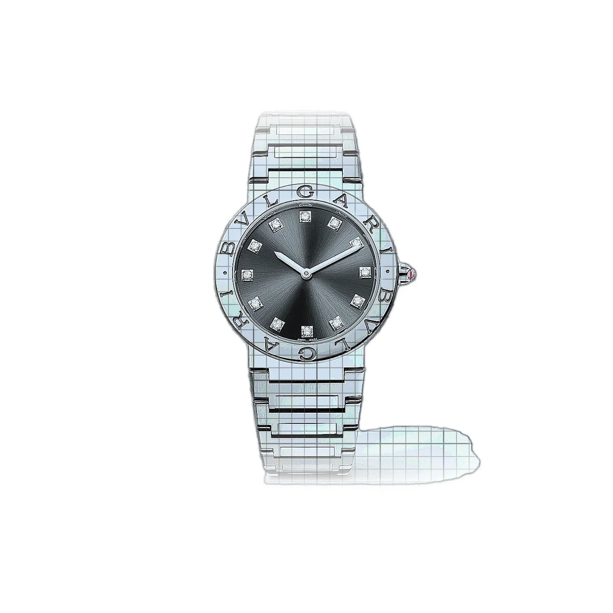 Montre Bulgari Bulgari 103689 Gris Cadran en acier inoxydable, 33 mm