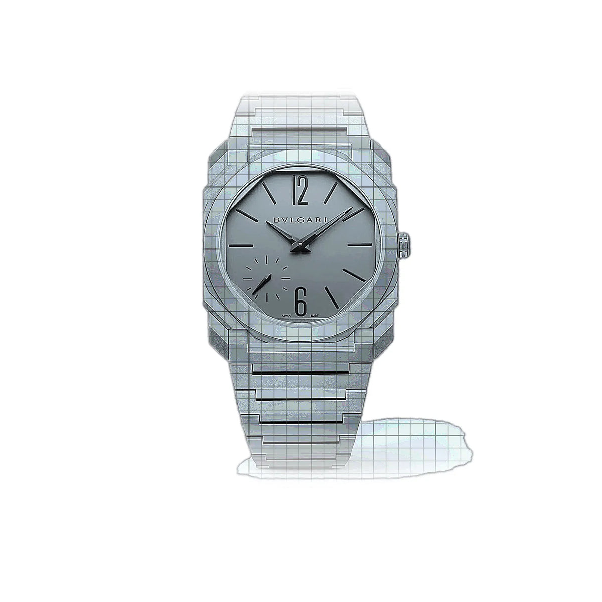 Bulgari Octo 104089 Grau Zifferblatt aus Titan, 37 mm Uhr
