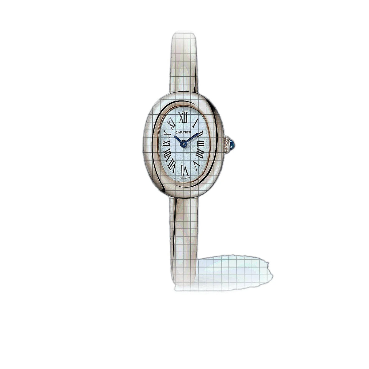 Montre Cartier Baignoire WGBA0047 à cadran argenté Or rose, 25 mm