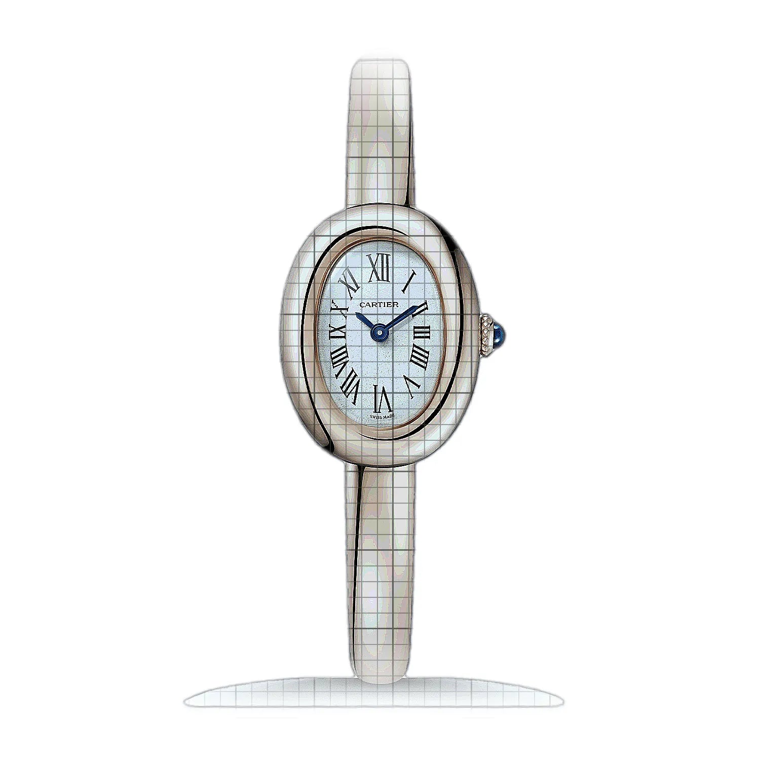 Cartier Baignoire (Size 15) WGBA0019 White Dial Rose gold 19mm Watch