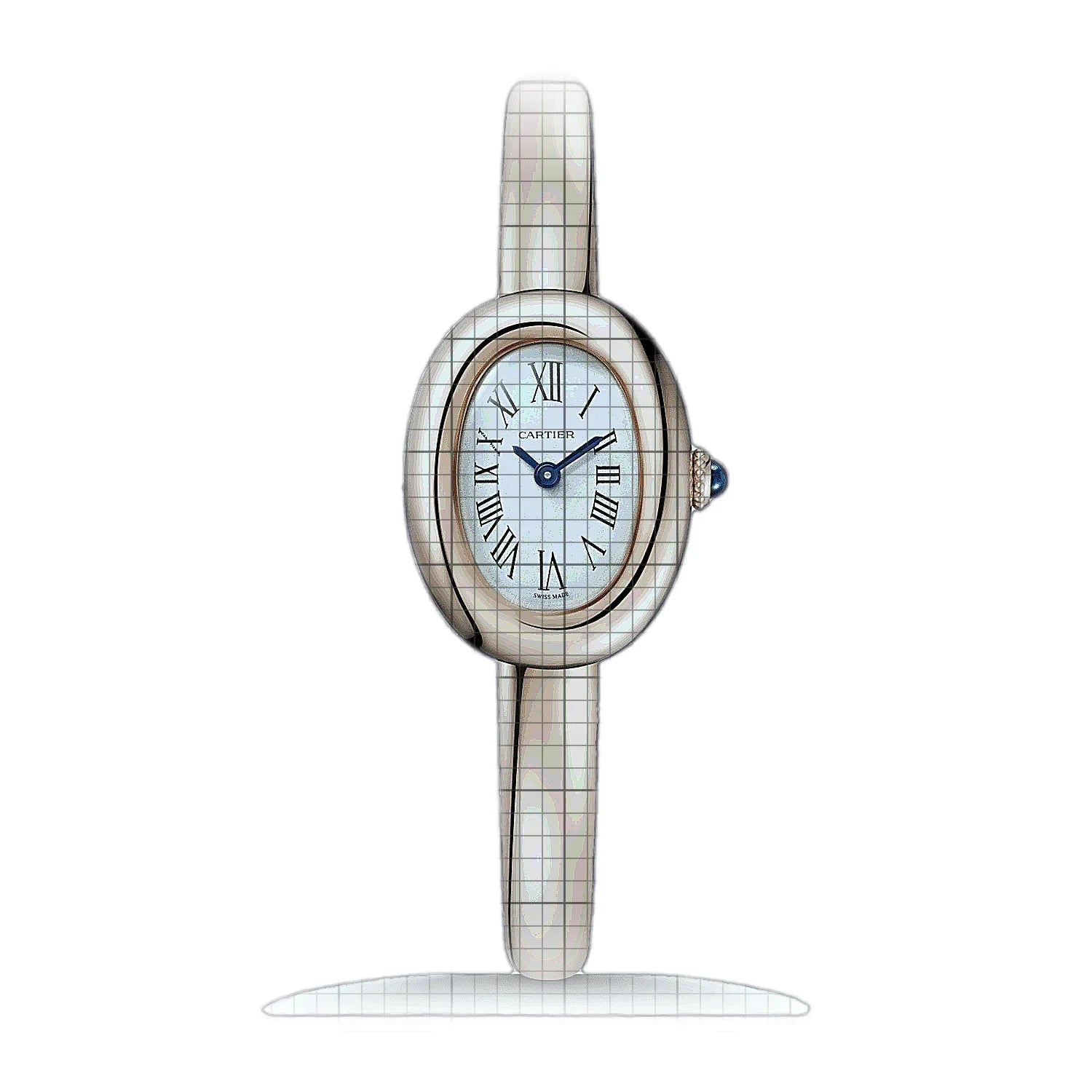 Cartier Baignoire (Size 17) WGBA0051 White Dial Rose gold 19mm Watch