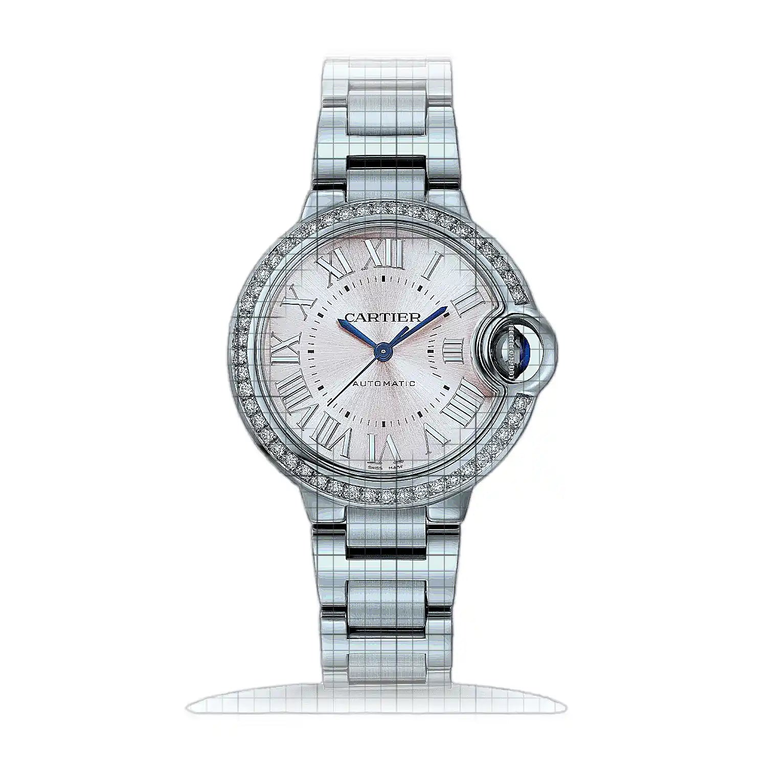 Cartier Ballon Bleu W4BB0037 Pink Dial Stainless steel 33mm Watch