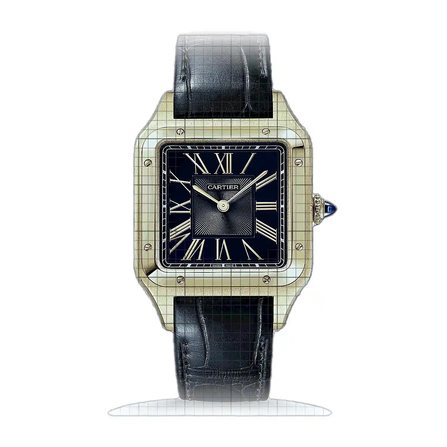 Cartier Santos-Dumont WGSA0077 Black Dial Yellow gold 31mm Watch