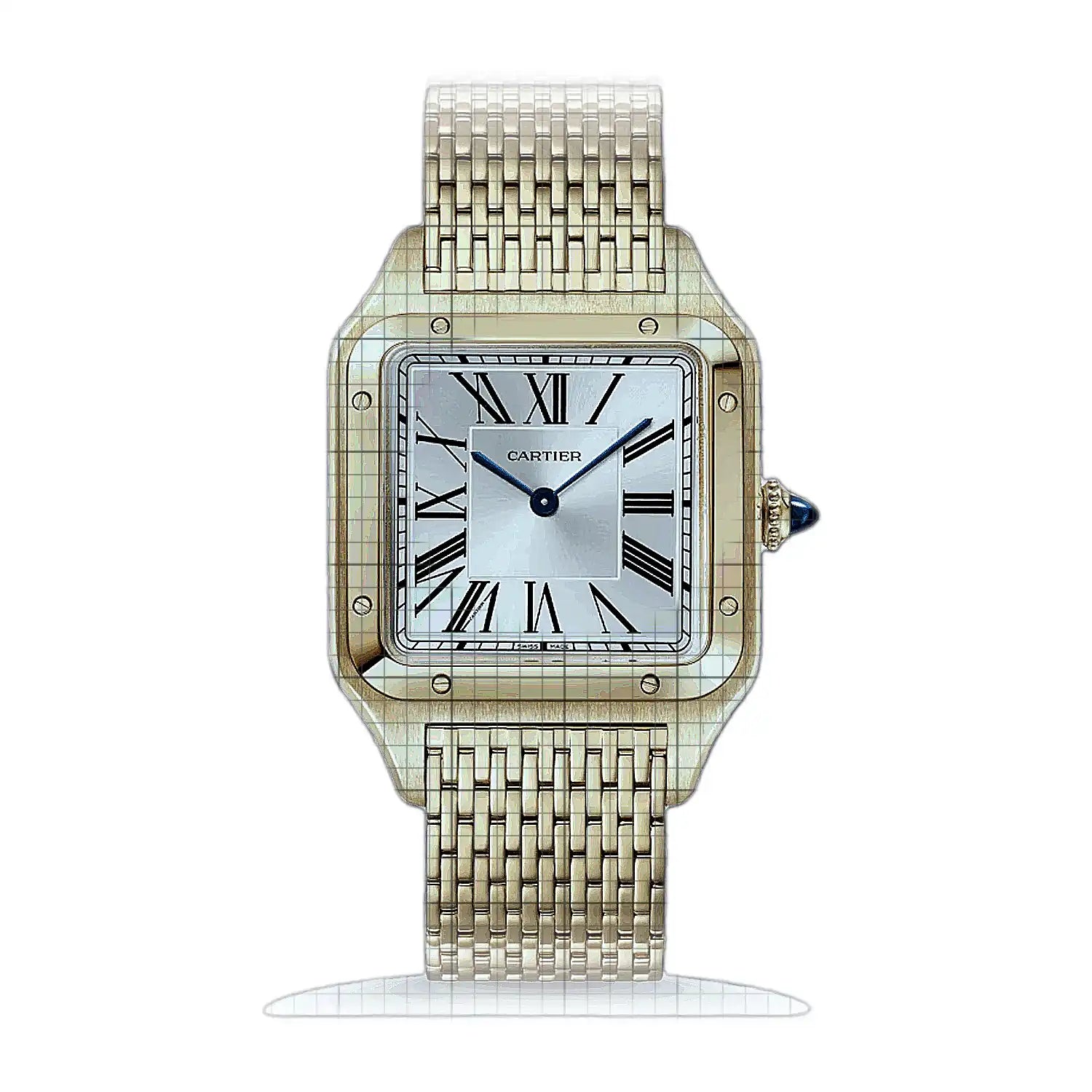 Cartier Santos-Dumont WGSA0122 Silver Dial Yellow gold 44mm Watch