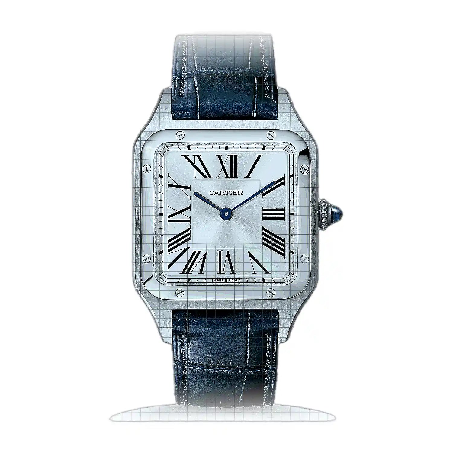 Cartier Santos Quartz Silver 43.5 x 31.4mm