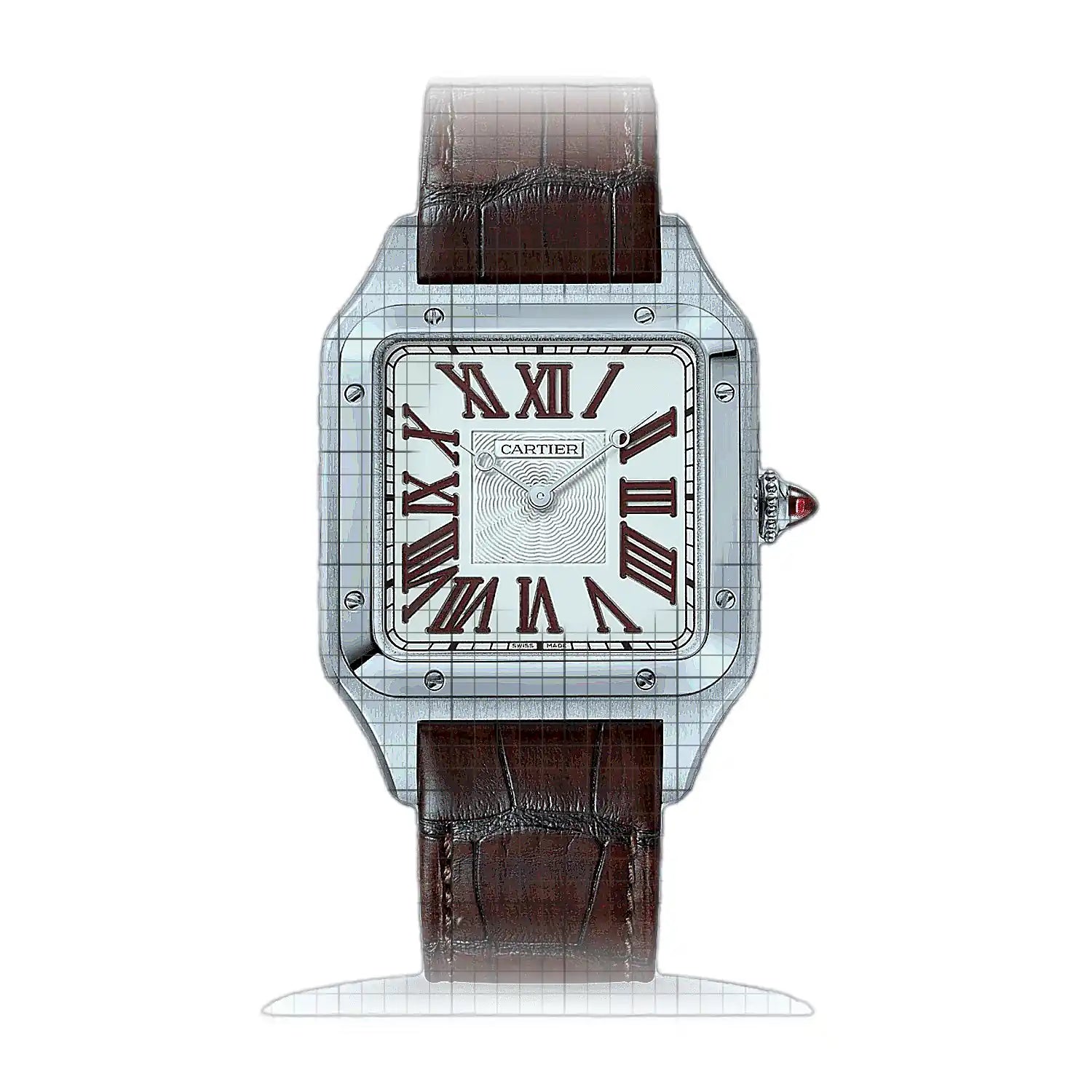Cartier Santos Dumont XL Platin WGSA0082 Champagne Dial Platinum 34mm Watch