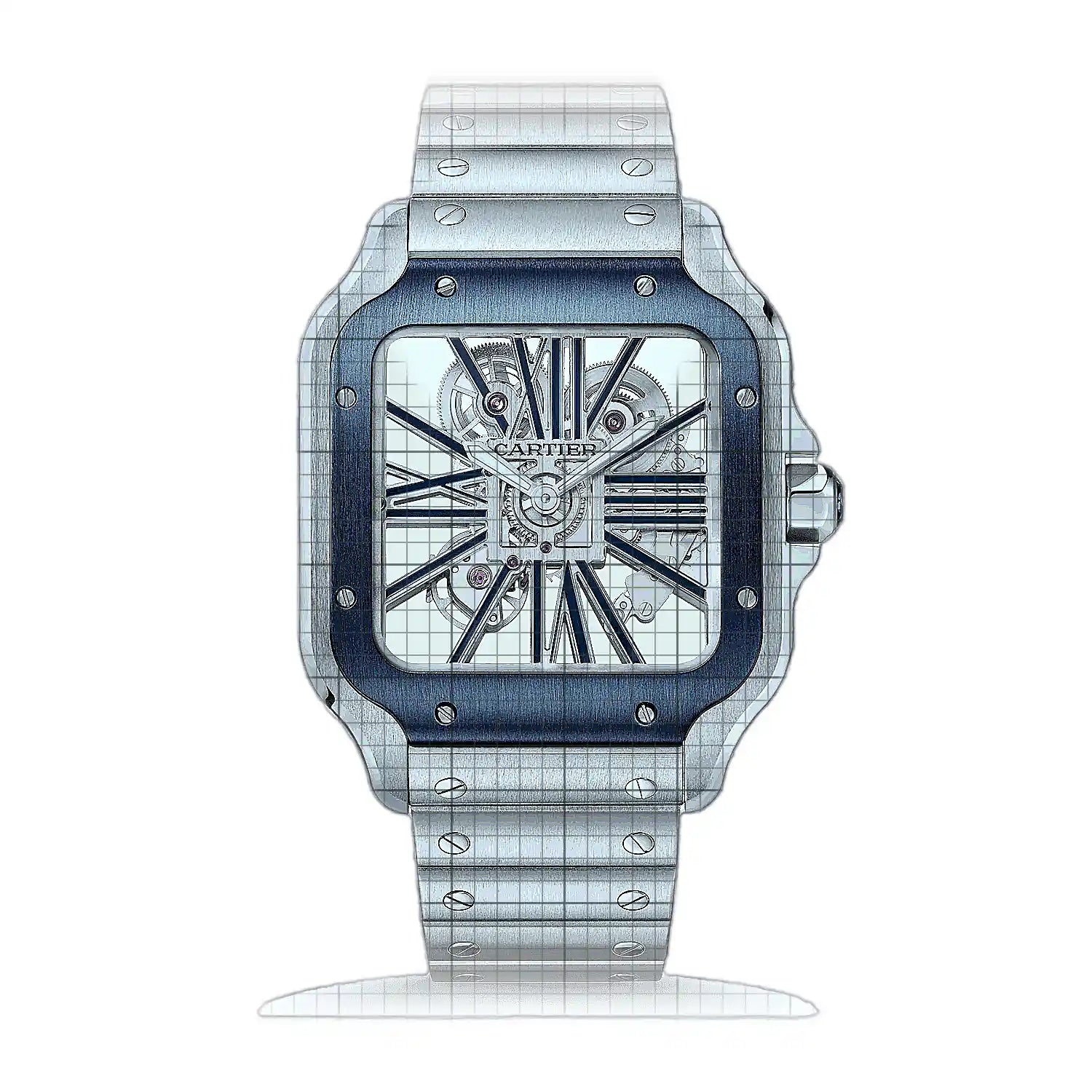 Cartier Santos de Cartier Skeletonized WHSA0026 Skeleton Dial Stainless steel 40mm Watch