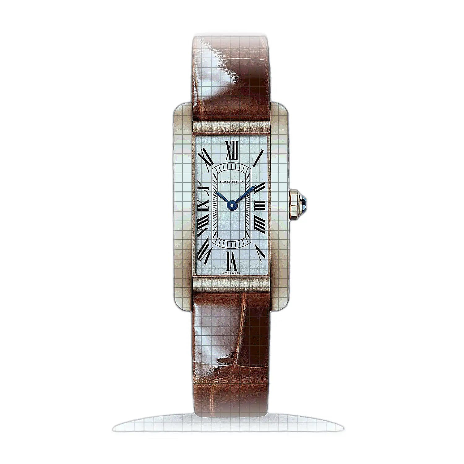 Cartier Tank Americaine Kleines Modell WGTA0133 Silver Dial Rose gold 19mm Watch
