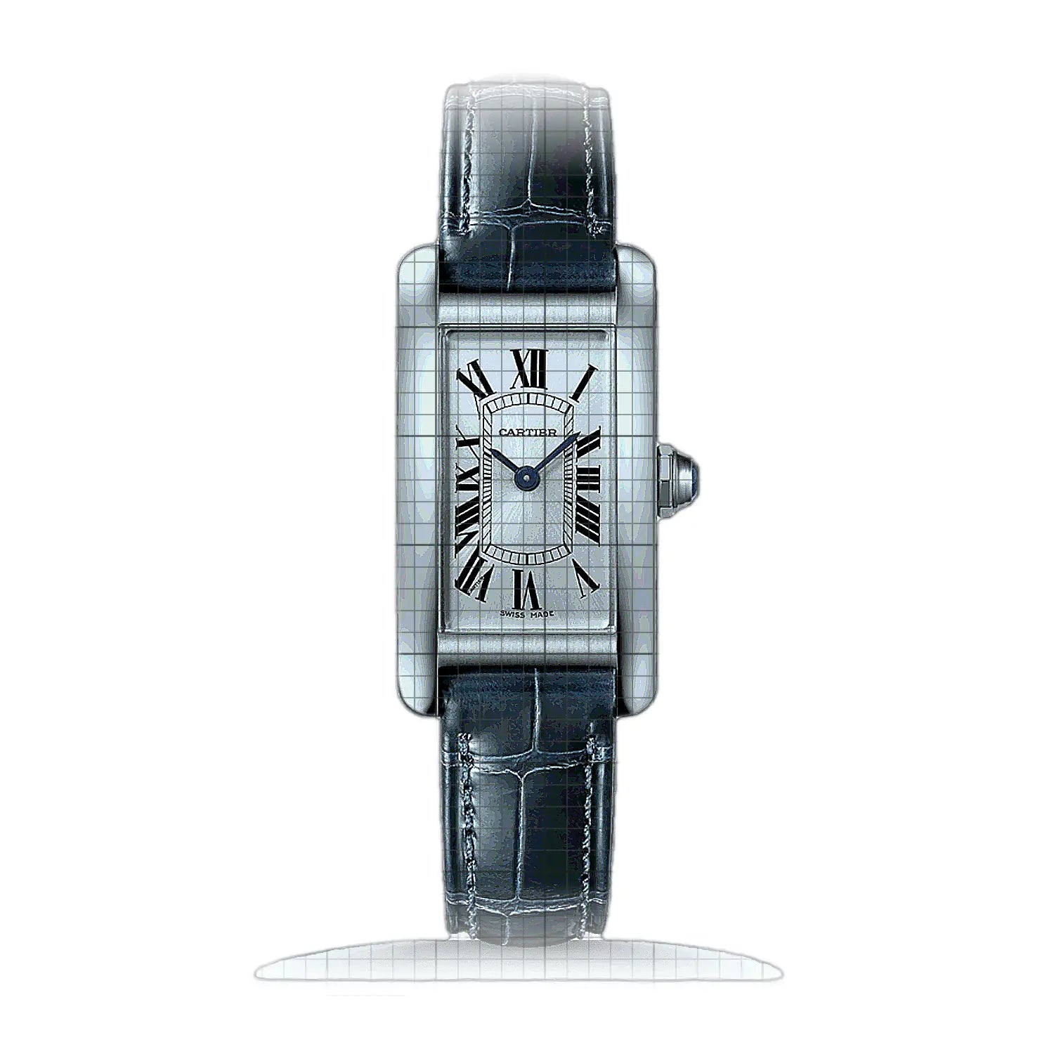 Cartier Tank Americaine Kleines Modell WSTA0043 Silver Dial Stainless steel 19mm Watch
