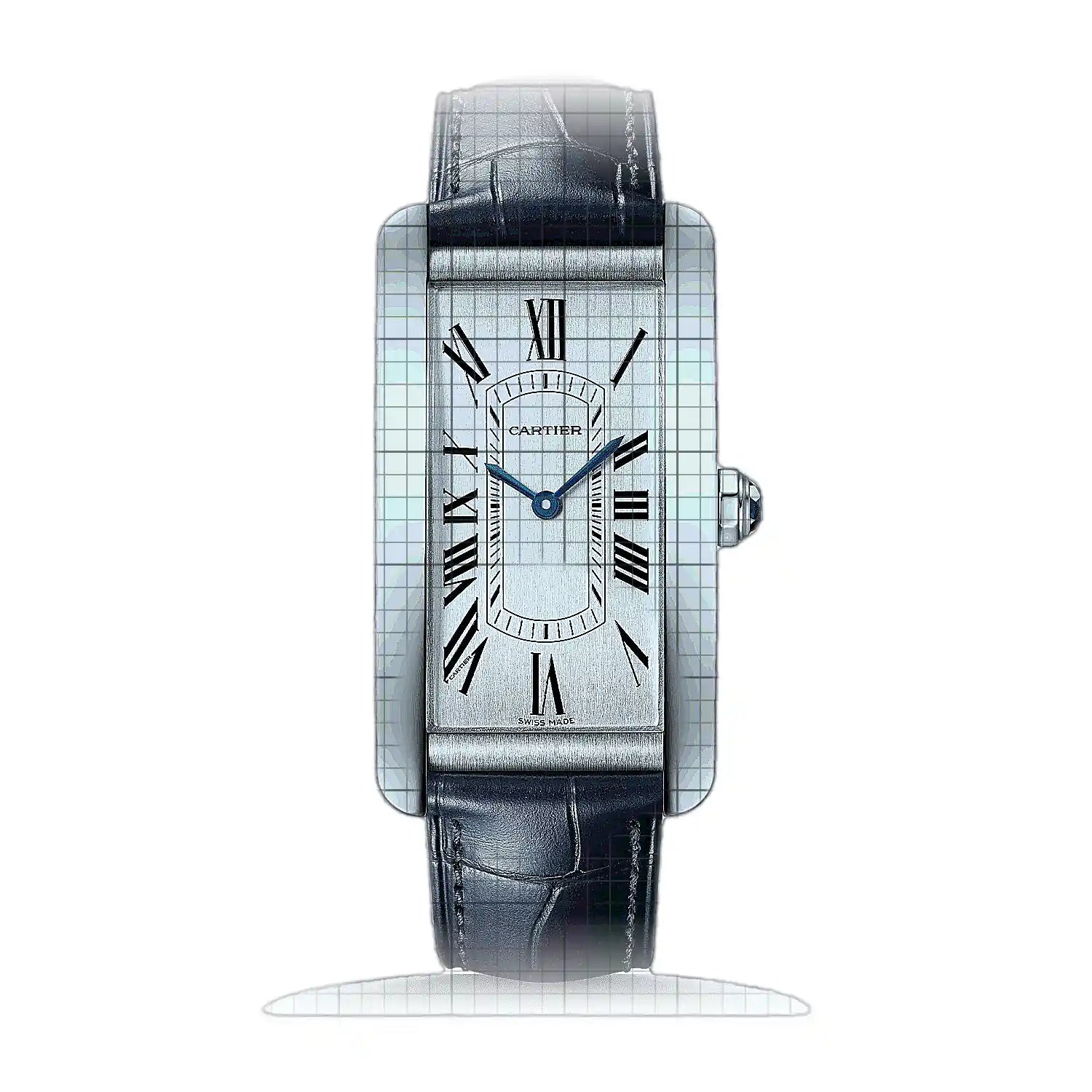 Cartier Tank Americaine Large Model WSTA0083 Silver Dial Stainless steel 24mm Watch