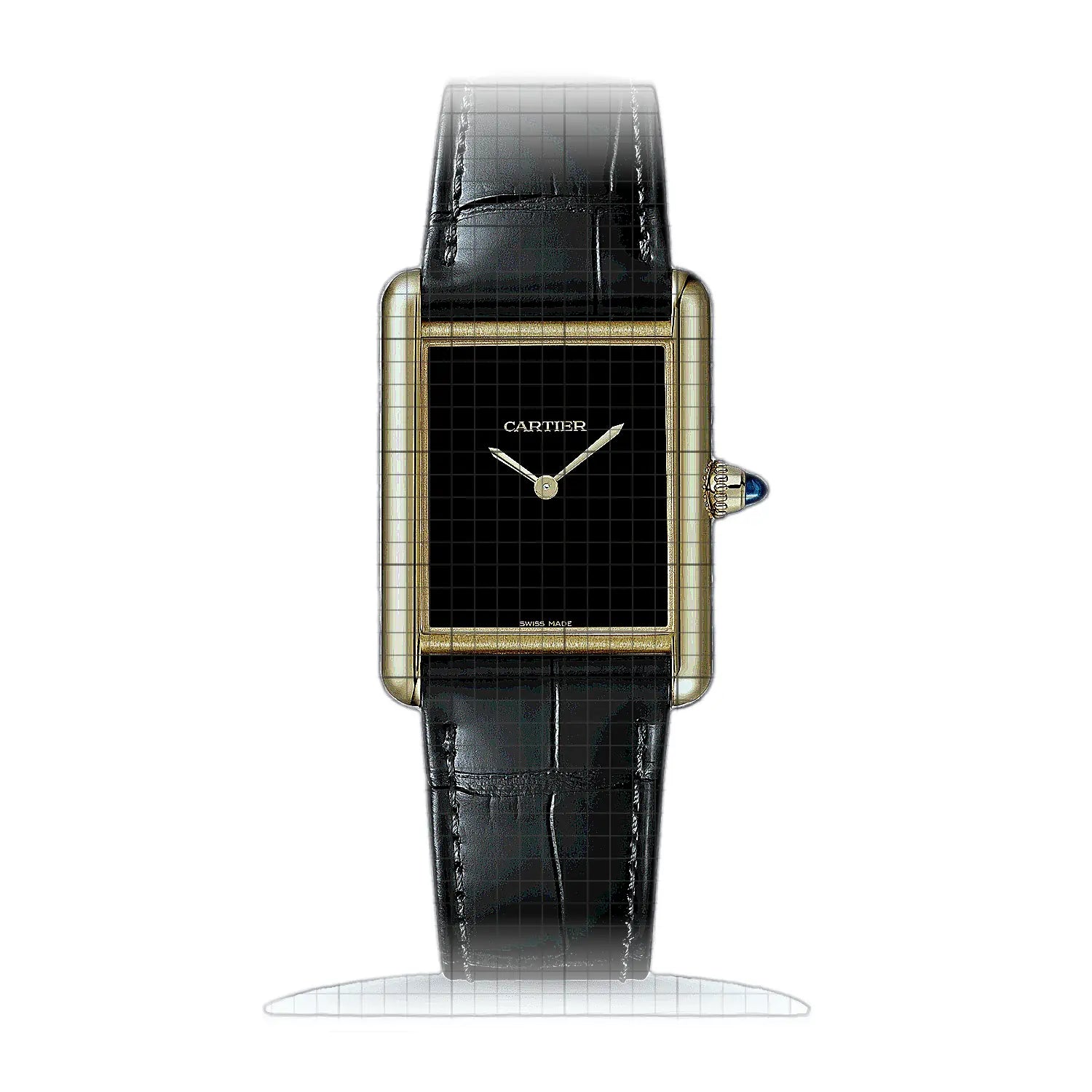 Cartier Tank Louis Cartier Large Model WGTA0091 Black Dial Yellow gold 25mm Watch