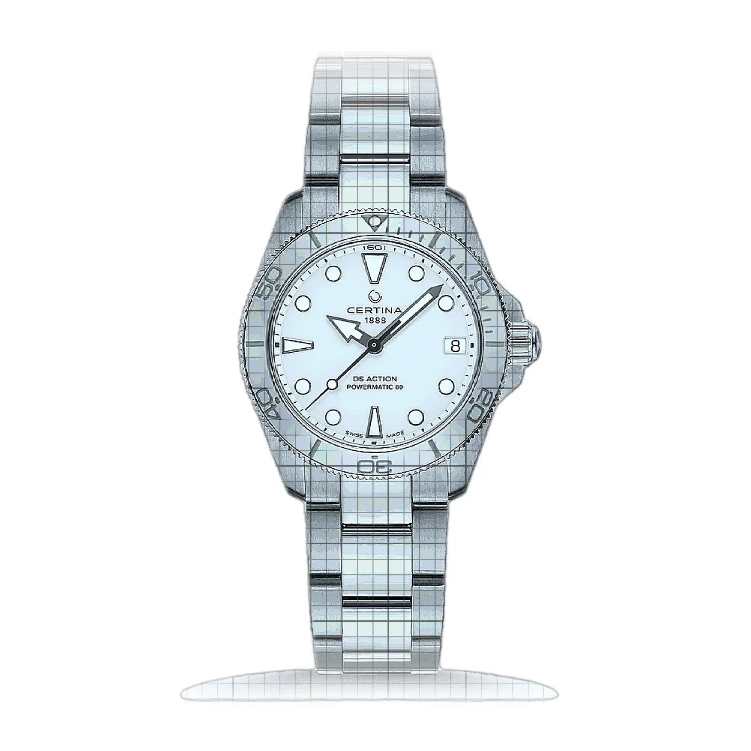Certina DS Action 34,5 mm C032.007.11.011.00 White Dial Stainless steel 35mm Watch