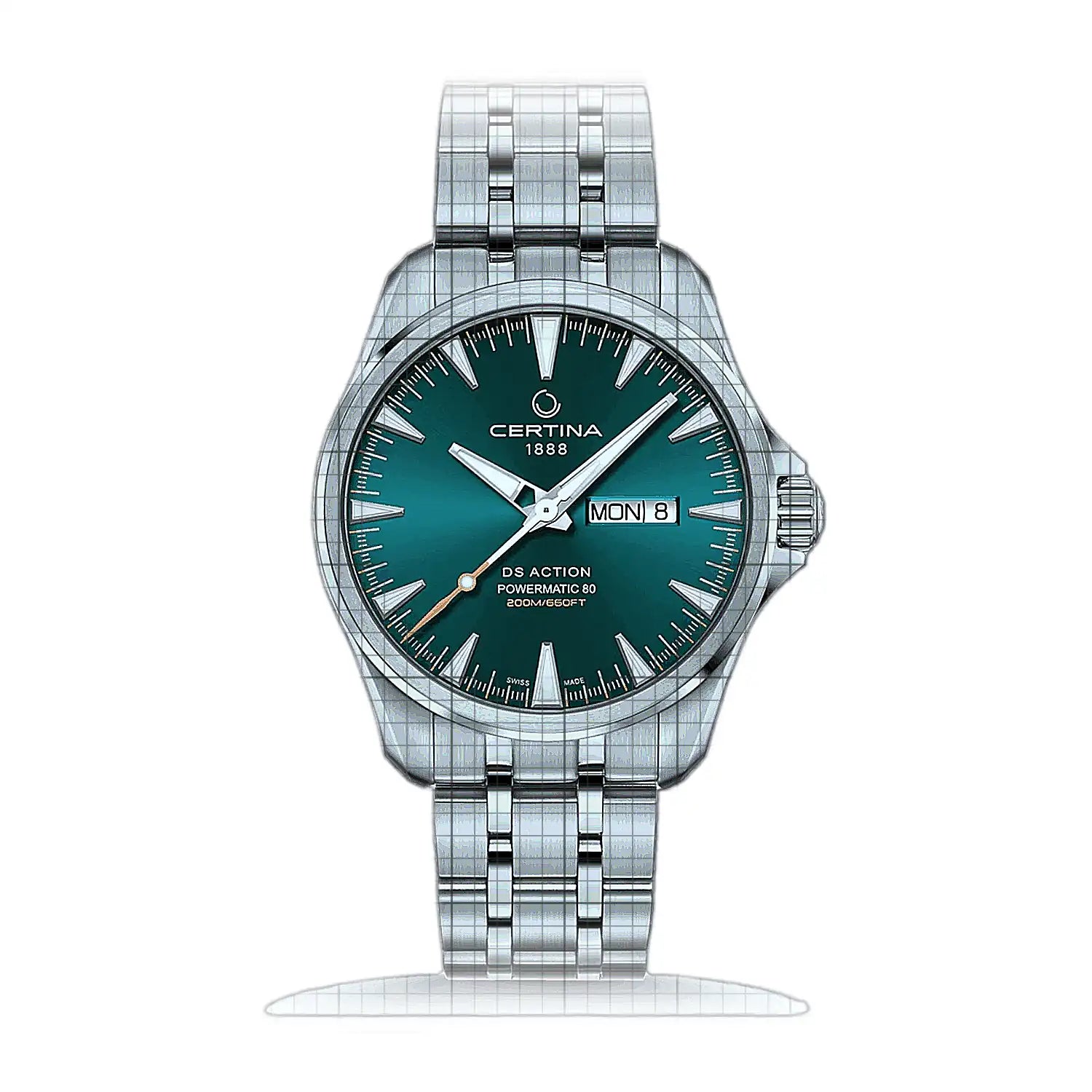 Certina DS Action Day-Date C032.430.11.091.00 Green Dial Stainless steel 41mm Watch