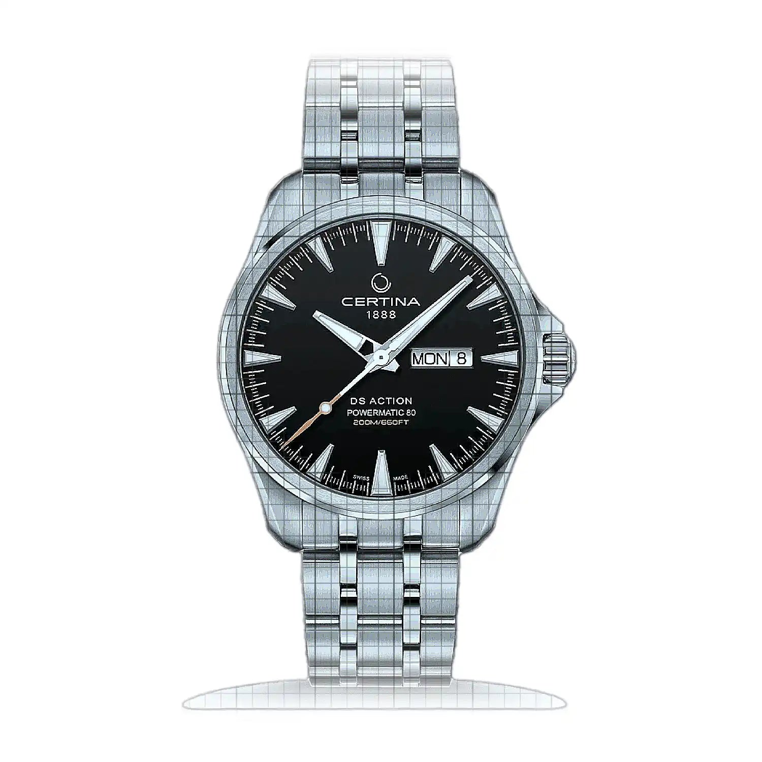 Certina DS Action Day-Date Powermatic 80 C032.430.11.051.00 Black Dial Stainless steel 41mm Watch