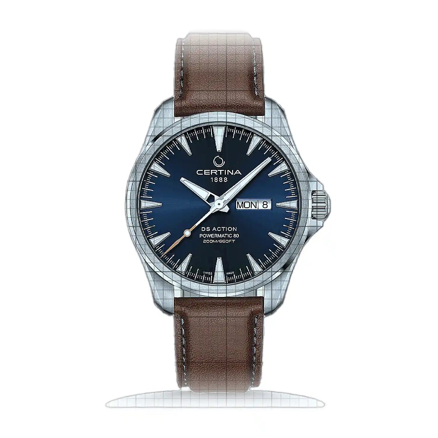 Certina DS Action Day-Date Powermatic 80 C032.430.16.041.00 Blue Dial Stainless steel 41mm Watch