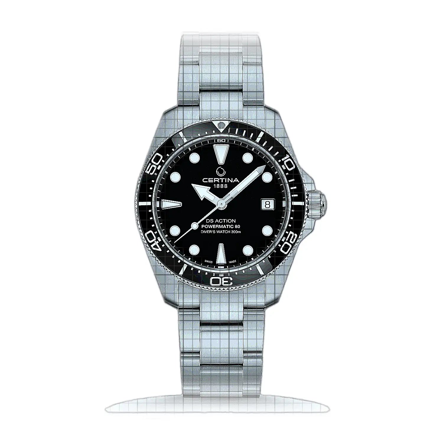 Certina DS Action Diver 38 mm Powermatic 80 C048.807.11.051.00 Black Dial Stainless steel 38mm Watch