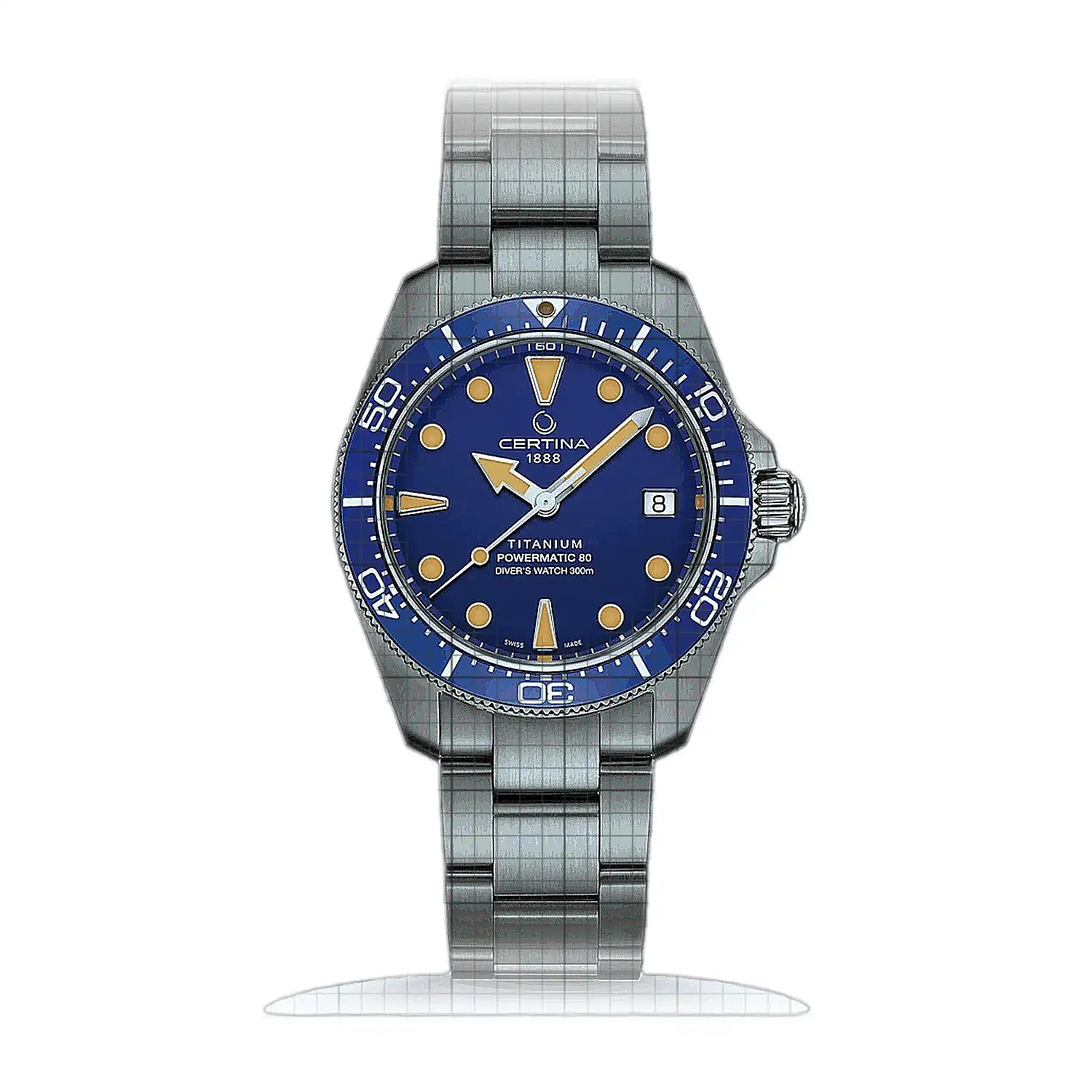 Certina DS Action Diver 38mm Titanium C048.807.44.041.00 Blue Dial Titanium 38mm Watch