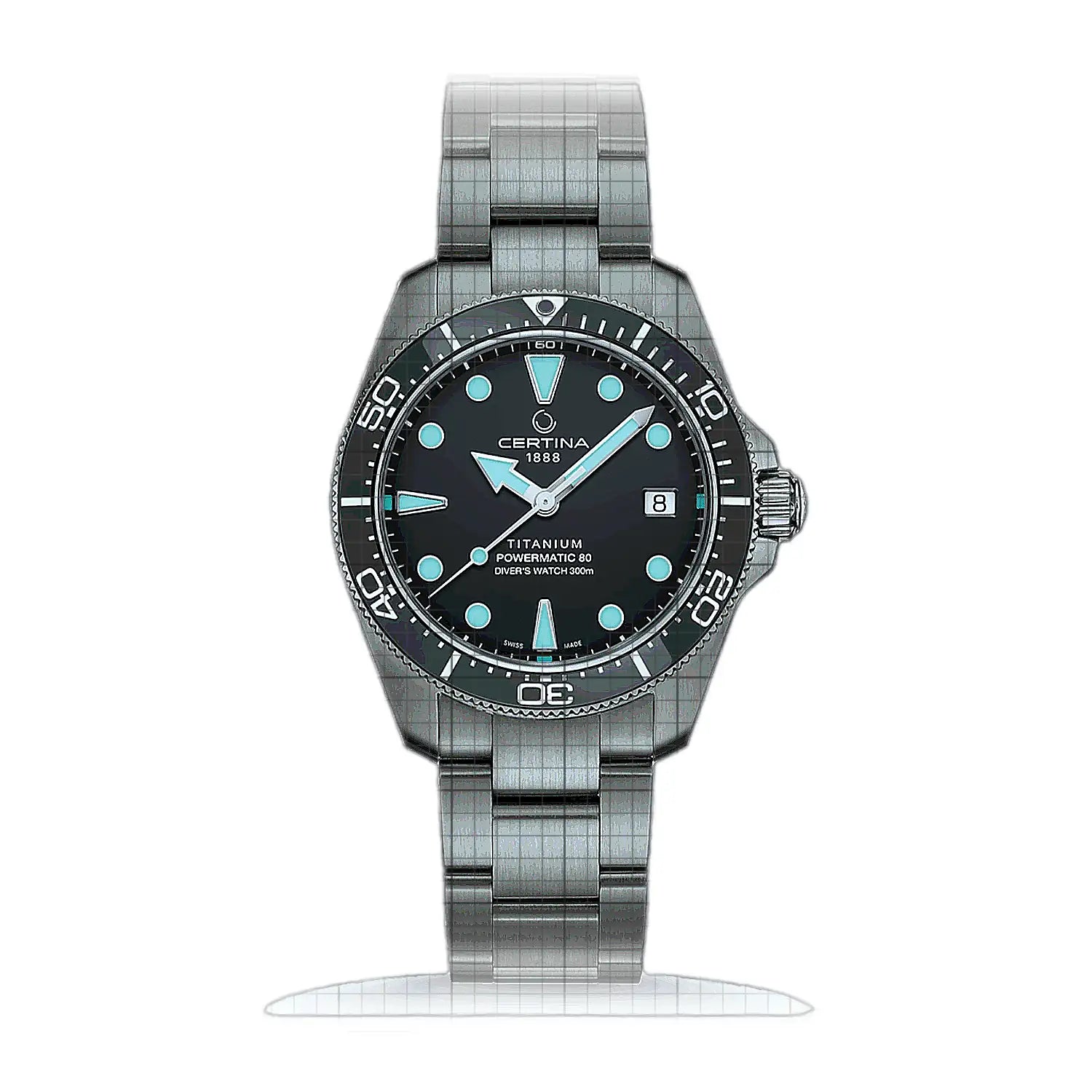 Certina DS Action Diver 38mm Titanium C048.807.44.081.00 Black Dial Titanium 38mm Watch