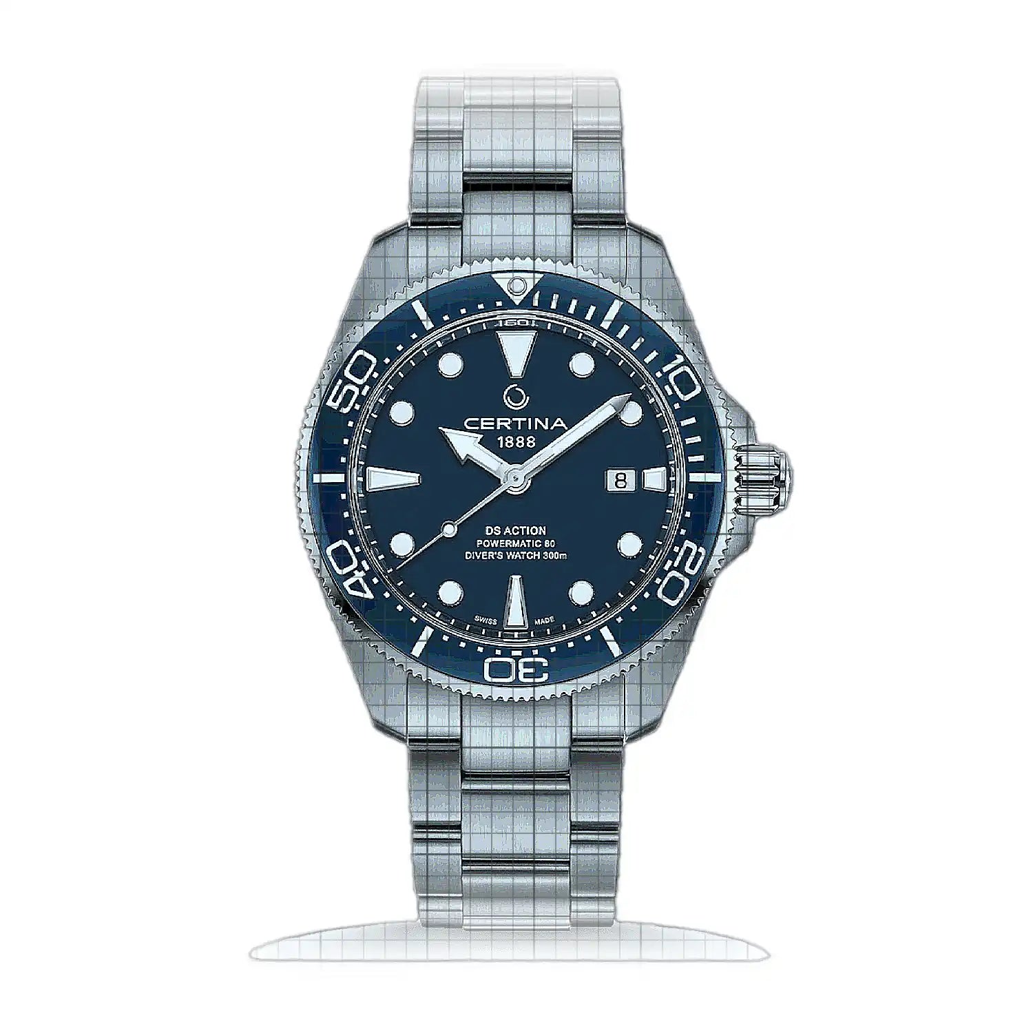 Certina DS Action Diver 43 mm Powermatic 80 C032.607.11.041.00 Blue Dial Stainless steel 43mm Watch