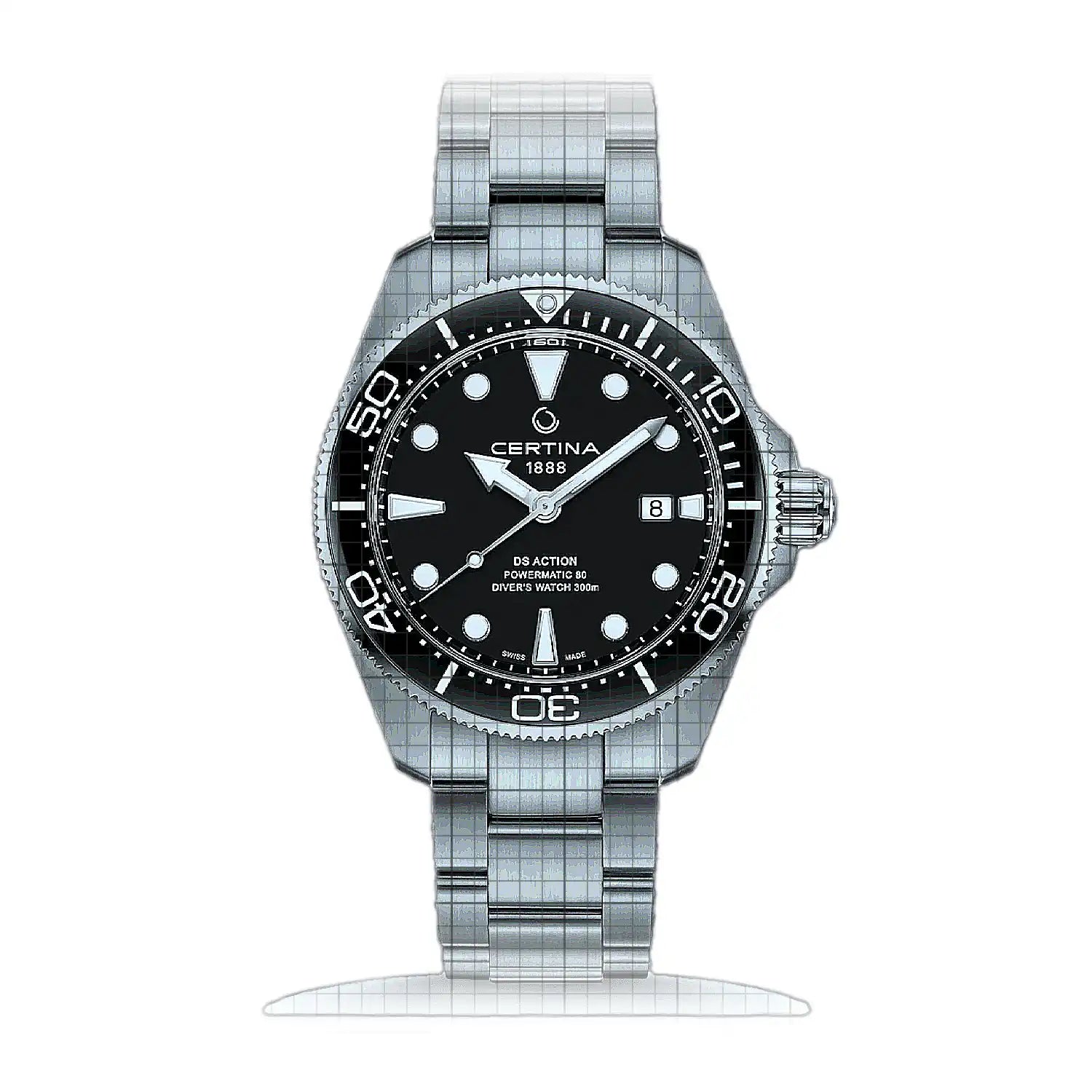 Certina DS Action Diver 43 mm Powermatic 80 C032.607.11.051.00 Black Dial Stainless steel 43mm Watch