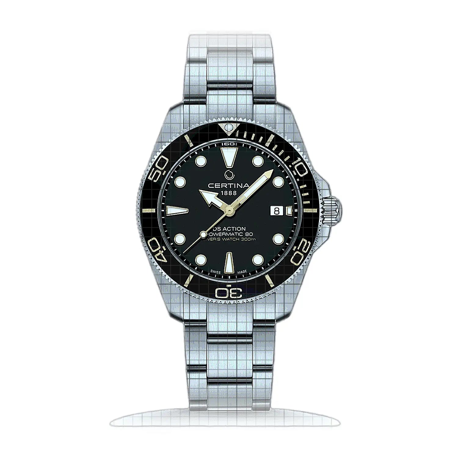 Certina DS Action Diver Powermatic 80 C048.407.11.051.01 Black Dial Stainless steel 40mm Watch