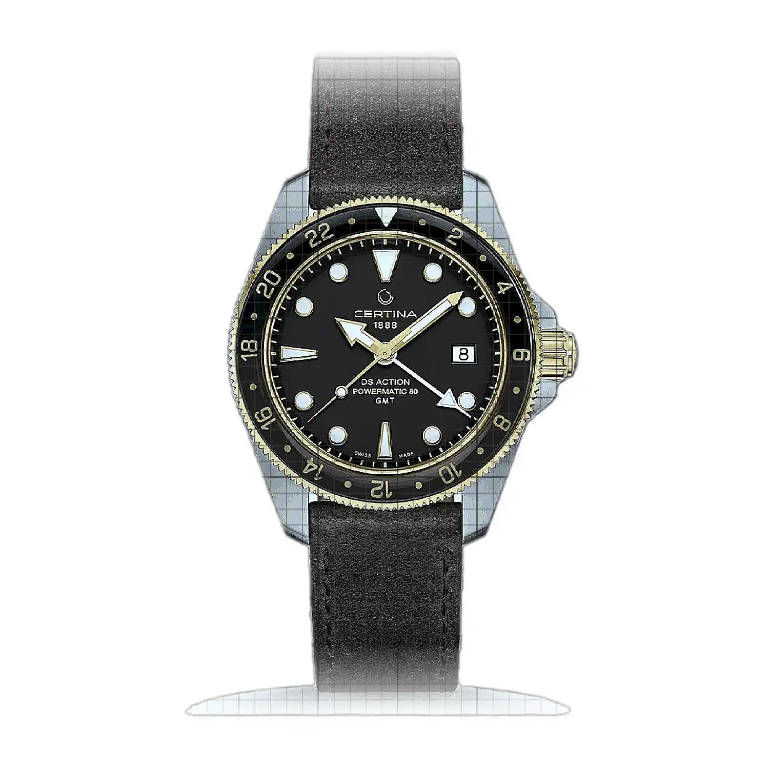 Certina DS Action GMT Powermatic 80 C032.929.26.051.00 Black Dial Stainless steel 41mm Watch